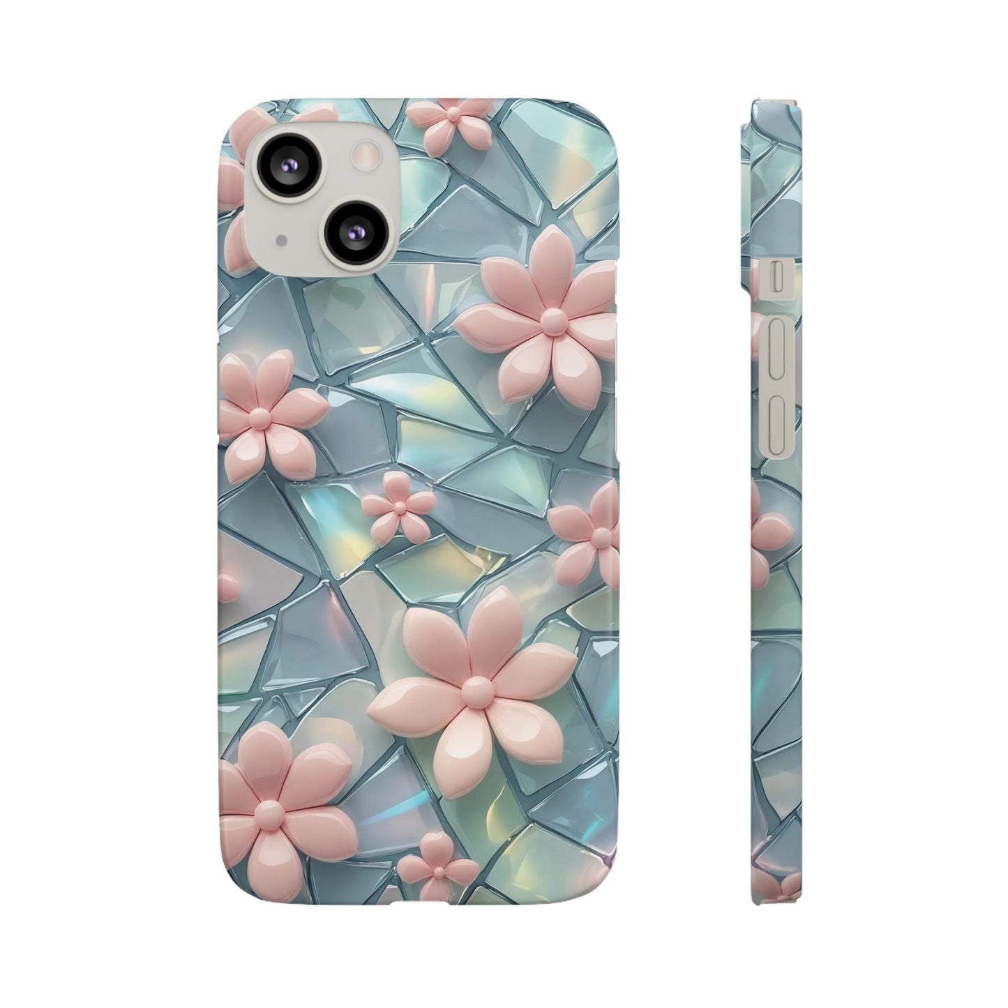 Snap Case Elegante Florale iPhone Handyhülle mit 3D-Effekt