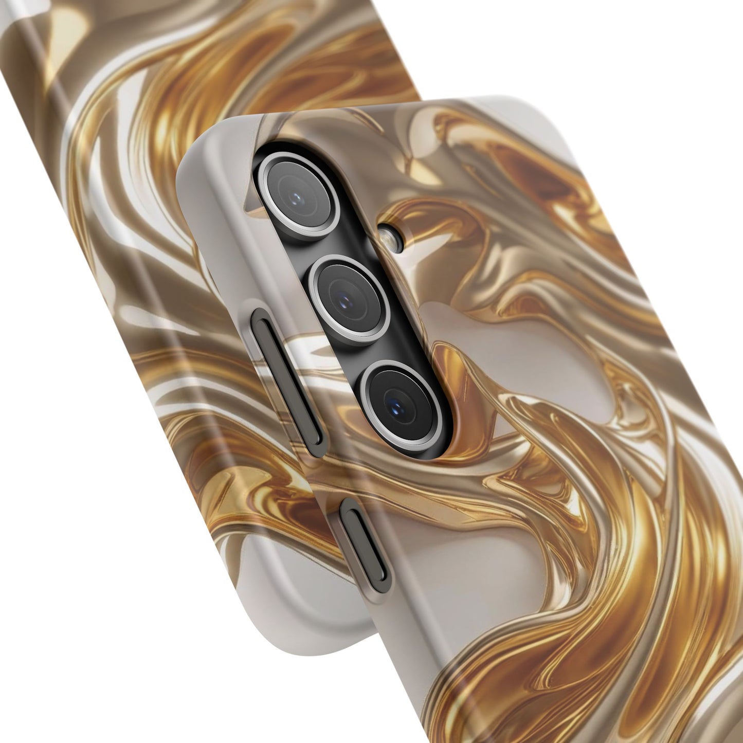 Snap Case Samsung Handyhülle – Gold Dynamic Liquid 3D Effekt