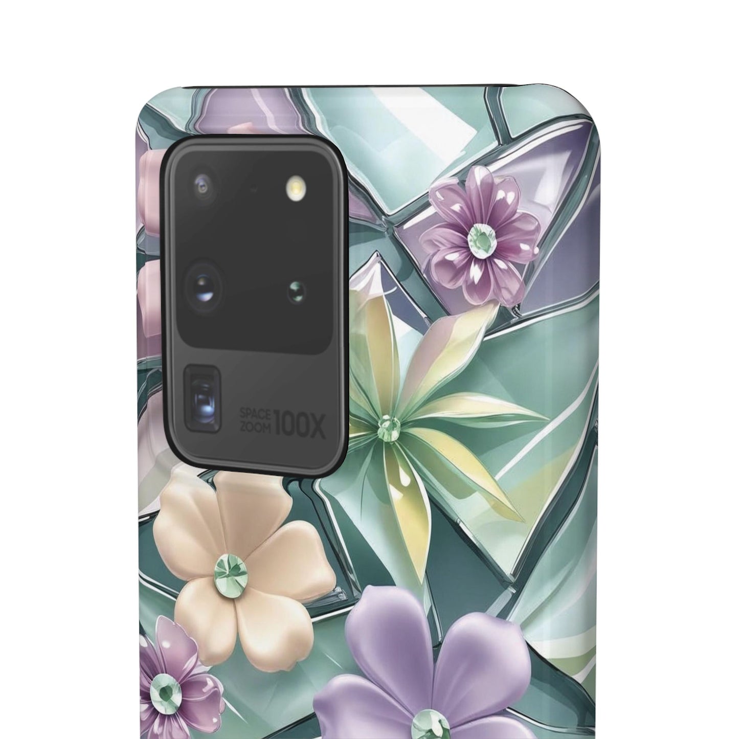 Snap Case Elegante Florale Samsung Handyhülle mit 3D-Effekt