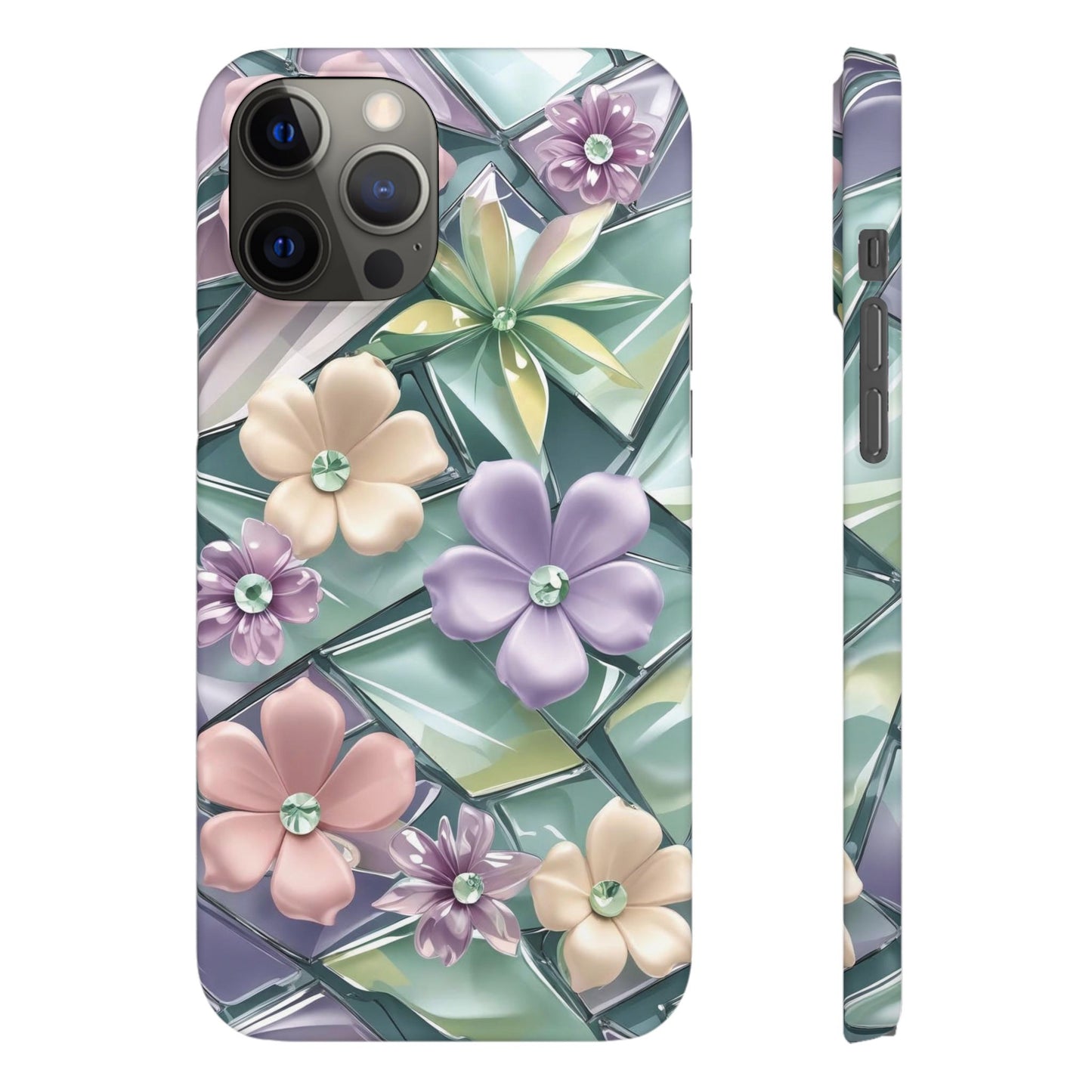 Snap Case Elegante Florale iPhone Handyhülle mit 3D-Effekt