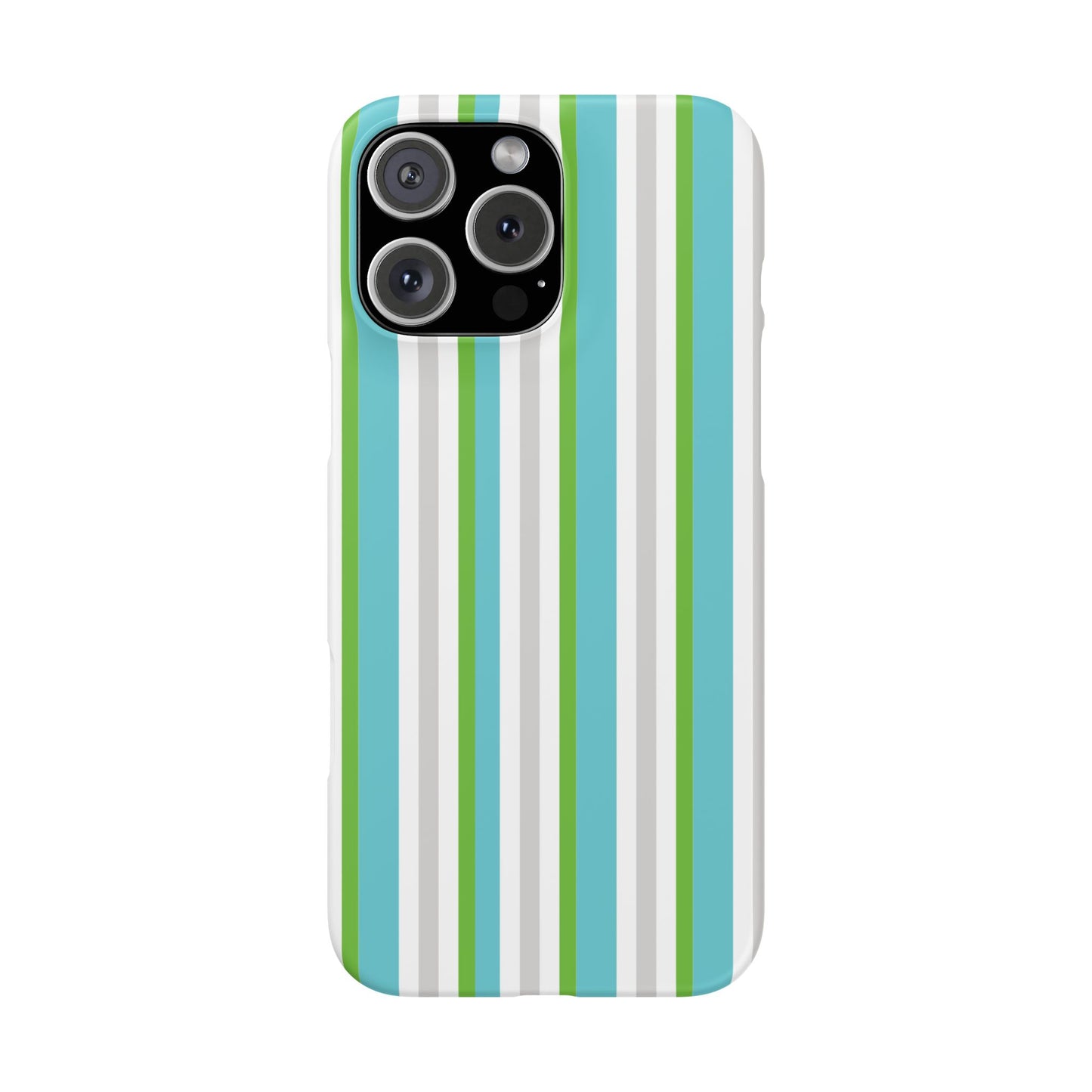 iPhone Snap Case - Modernes Abstraktes Design mit Grünen und Weißen Linien