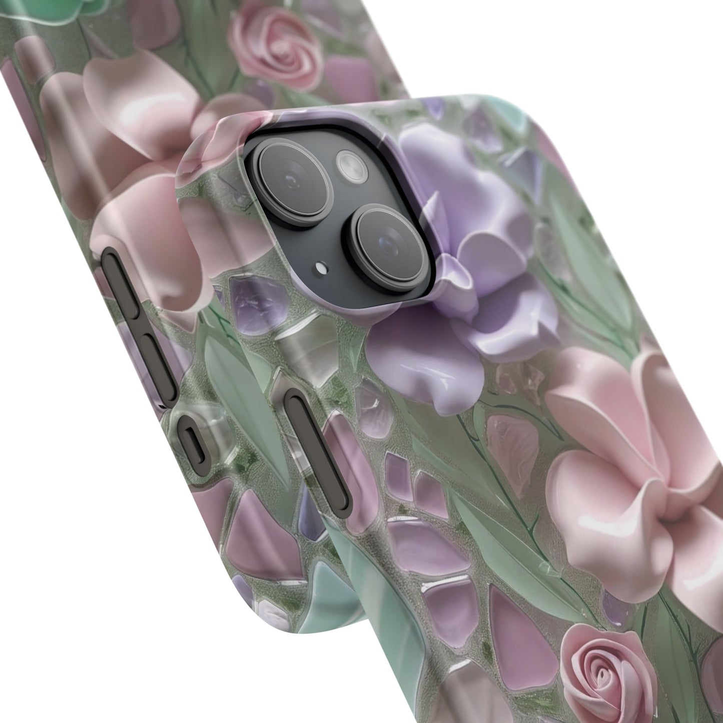 Snap Case Elegante Florale iPhone Handyhülle mit 3D-Effekt