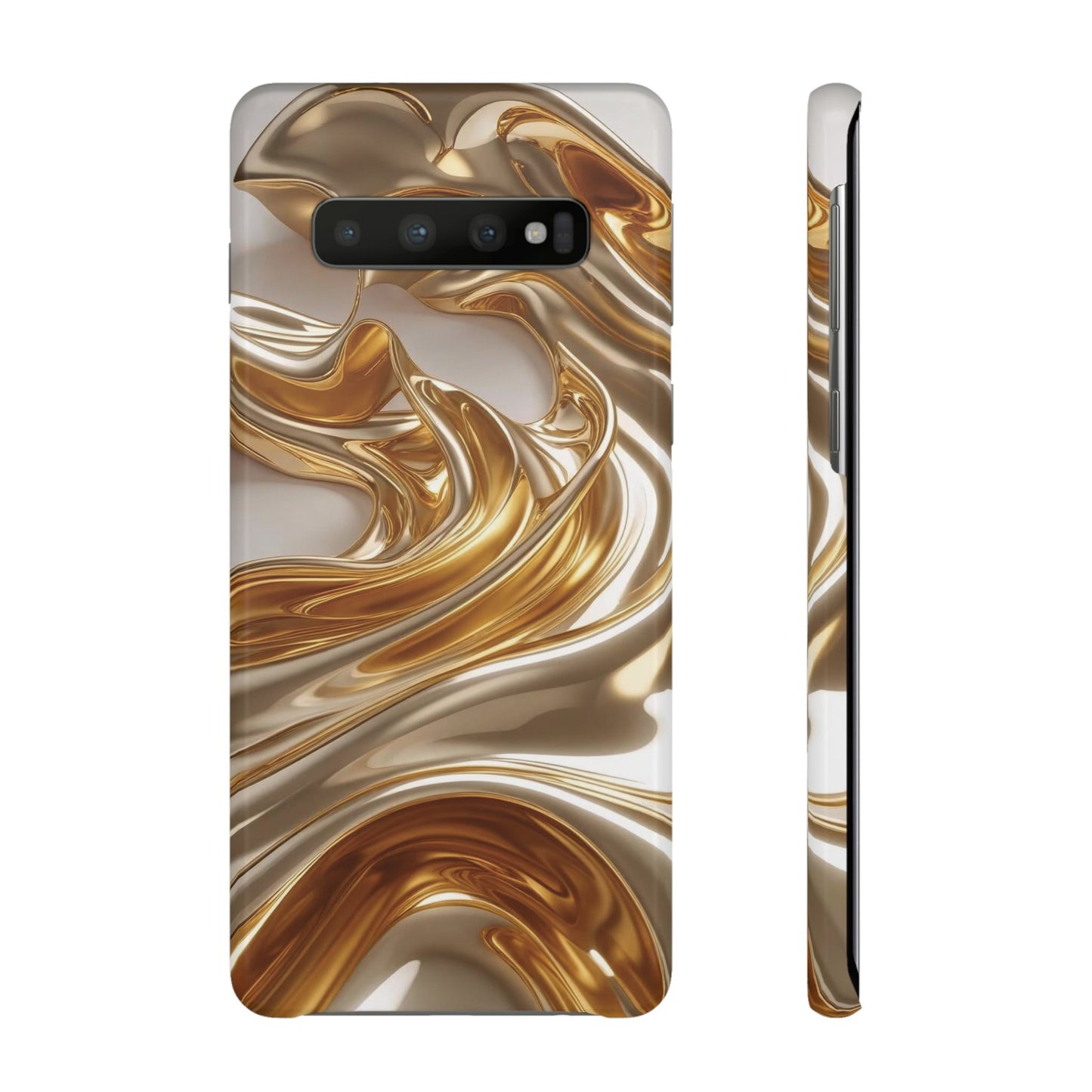 Snap Case Samsung Handyhülle – Gold Dynamic Liquid 3D Effekt