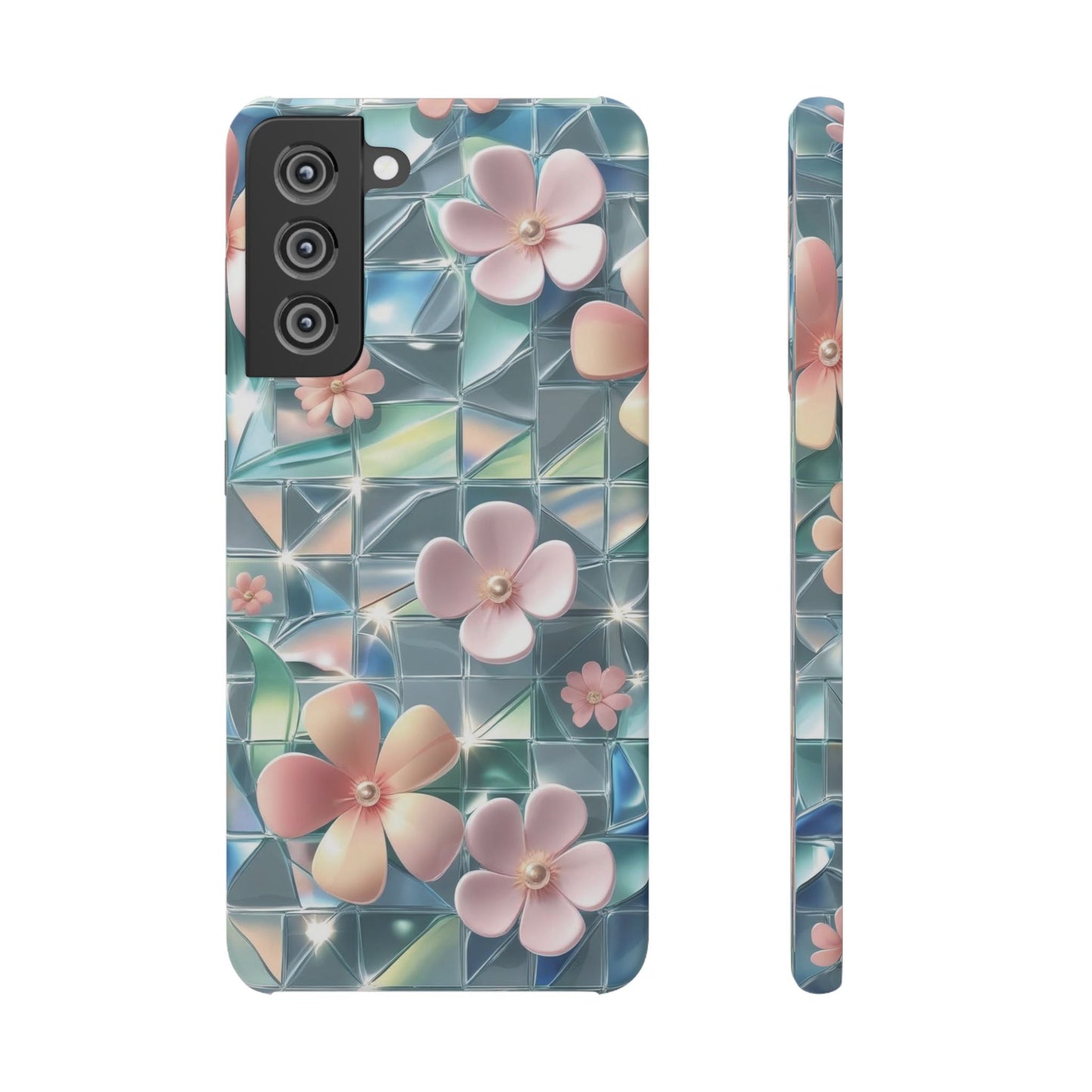 Snap Case Samsung Handyhülle mit 3D-Effekt und Blumenmuster