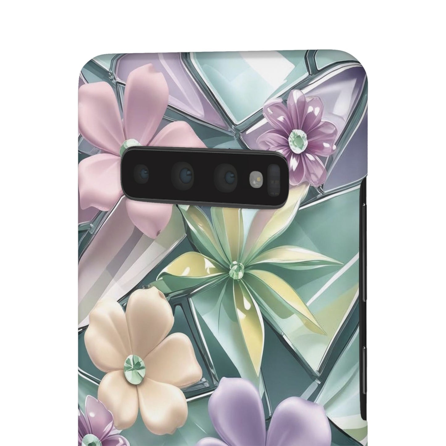 Snap Case Elegante Florale Samsung Handyhülle mit 3D-Effekt