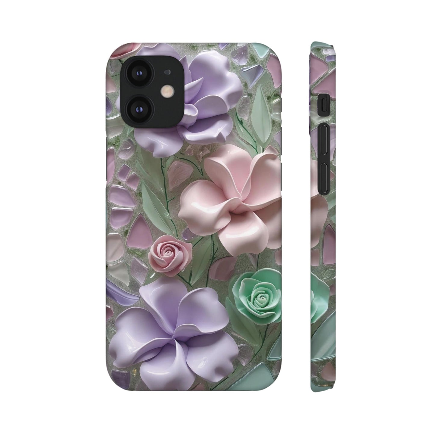 Snap Case Elegante Florale iPhone Handyhülle mit 3D-Effekt
