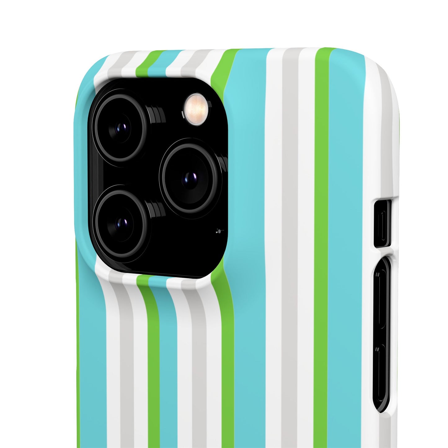 iPhone Snap Case - Modernes Abstraktes Design mit Grünen und Weißen Linien