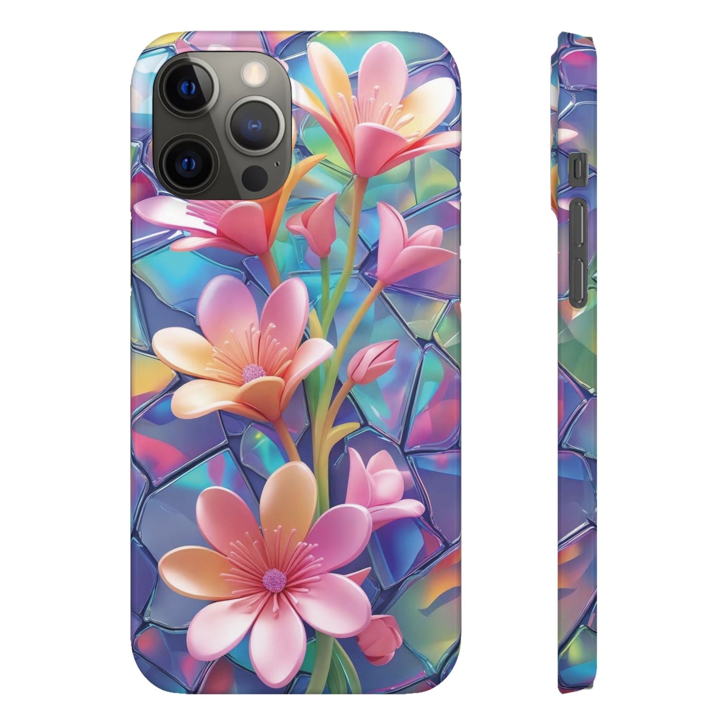 Snap Case Elegante Florale iPhone Handyhülle mit 3D-Effekt