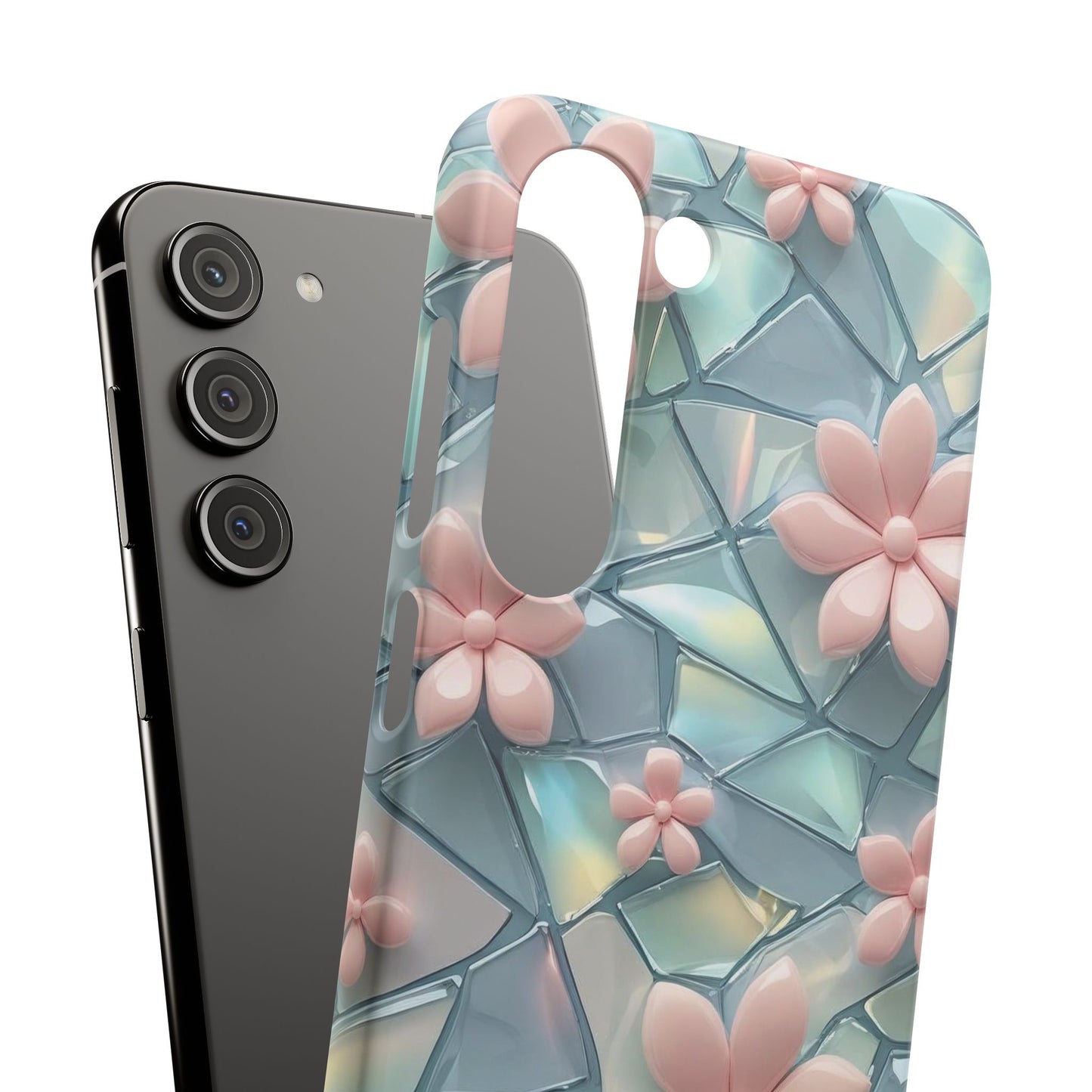 Snap Case Samsung Handyhülle mit 3D-Effekt und Blumenmuster