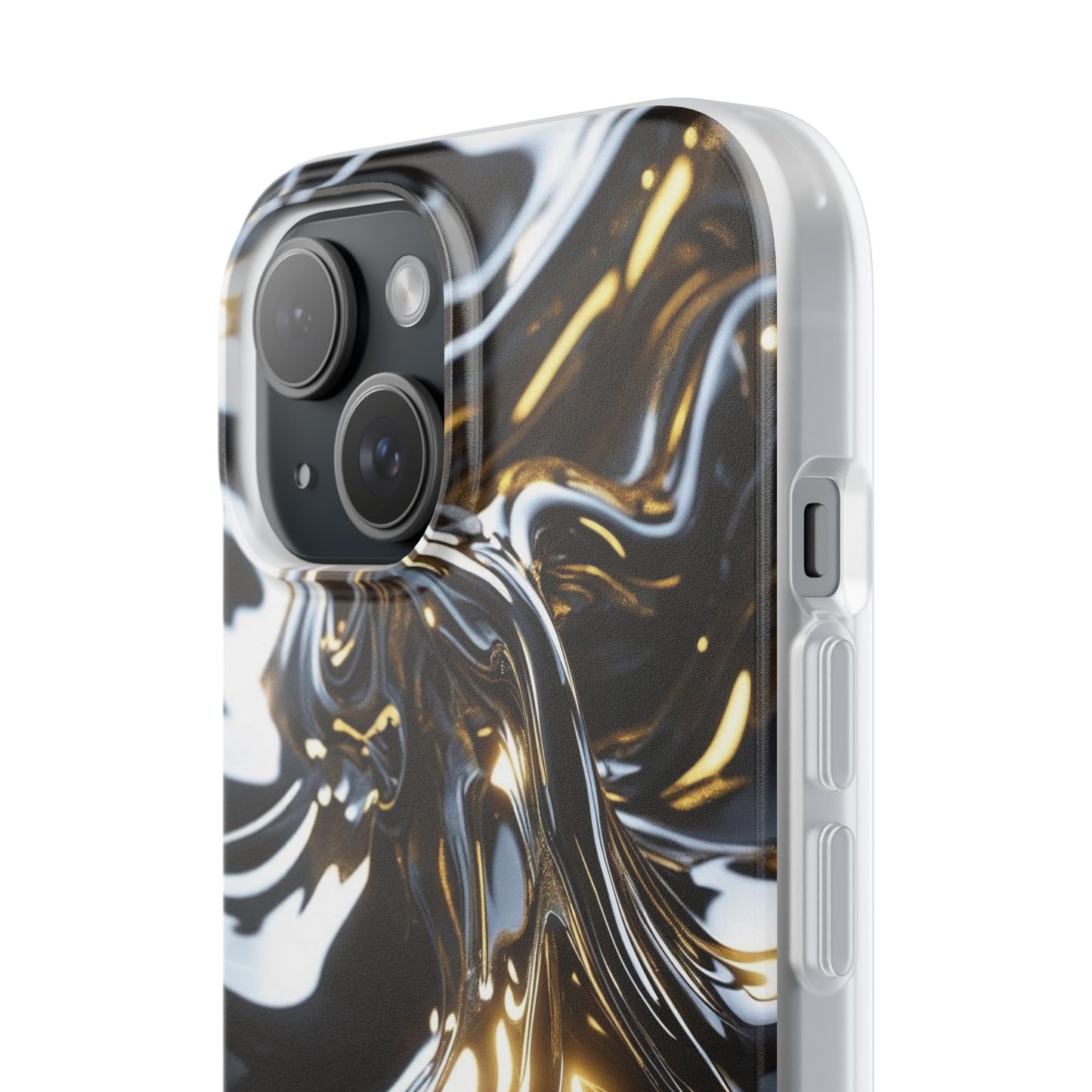 iPhone Handyhülle Flexi Case - Schwarz-Silber Metallic