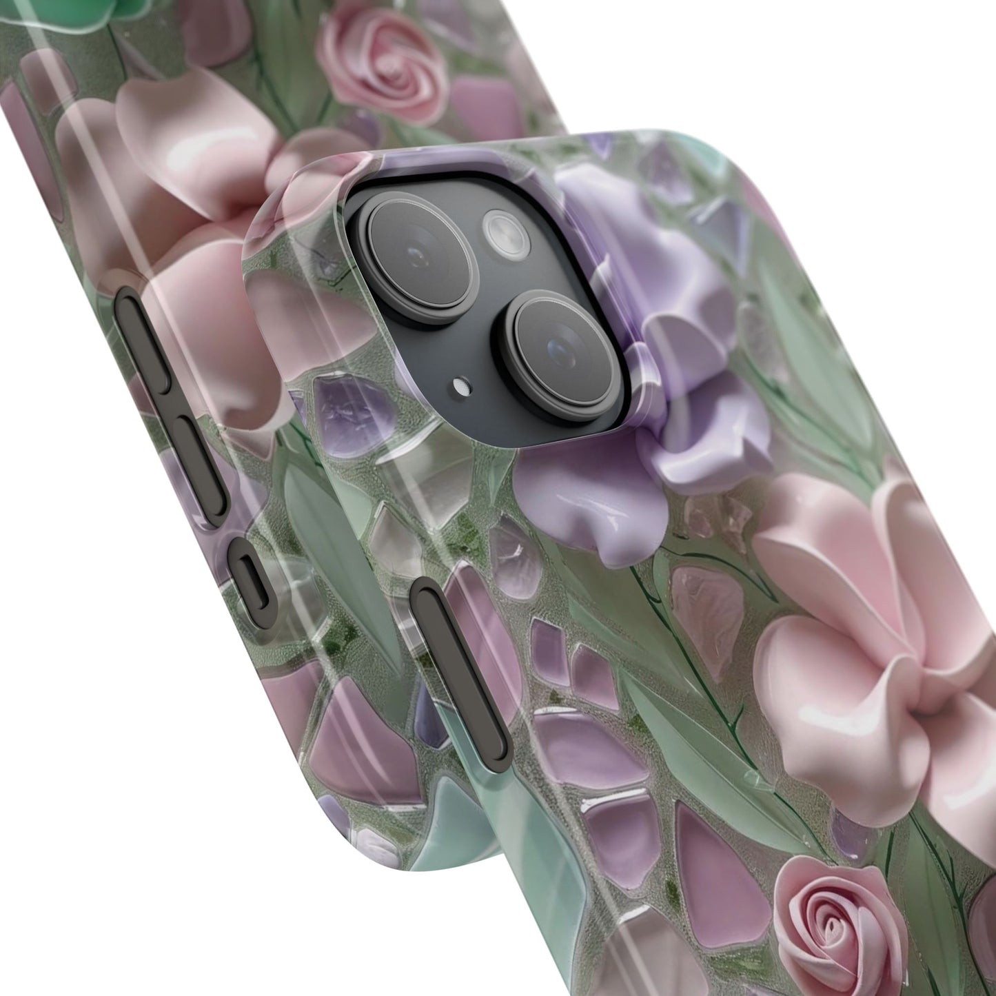 Snap Case Elegante Florale iPhone Handyhülle mit 3D-Effekt