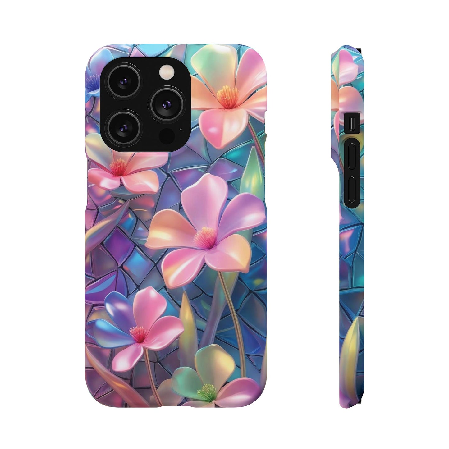 Snap Case Elegante Florale iPhone Handyhülle mit 3D-Effekt
