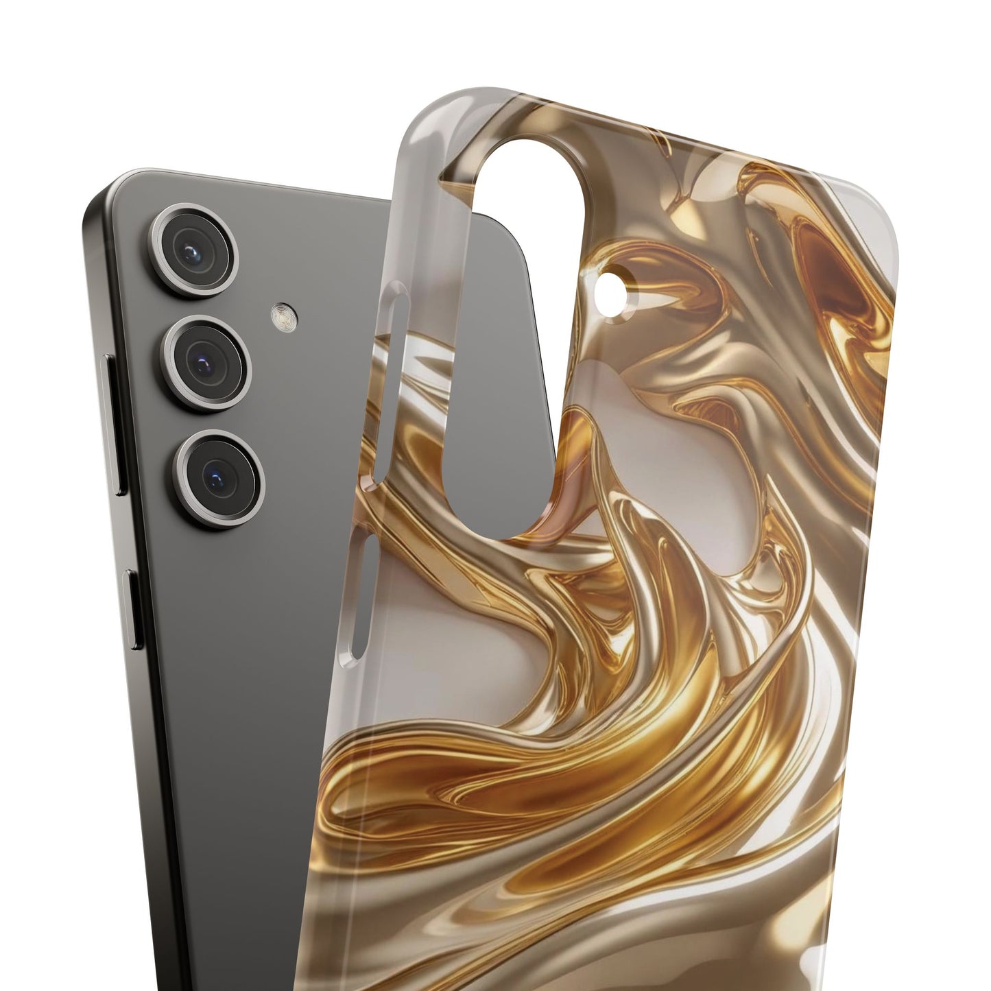Snap Case Samsung Handyhülle – Gold Dynamic Liquid 3D Effekt