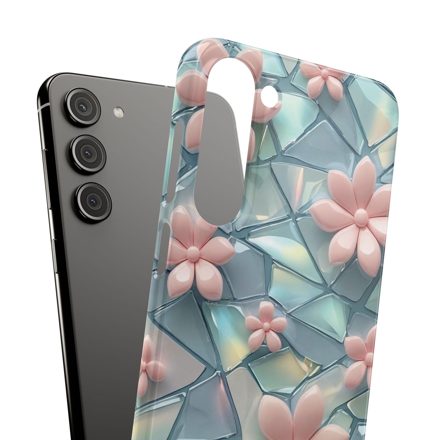 Snap Case Samsung Handyhülle mit 3D-Effekt und Blumenmuster