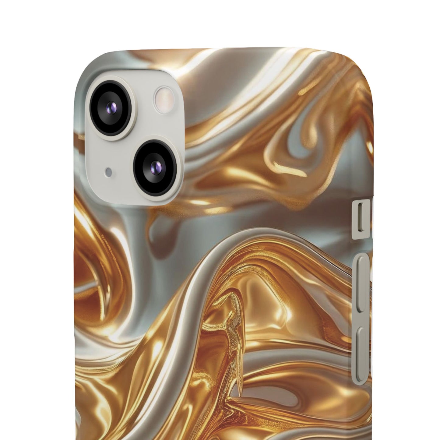 Snap Case iPhone Handyhülle – Gold Dynamic Liquid 3D Effekt