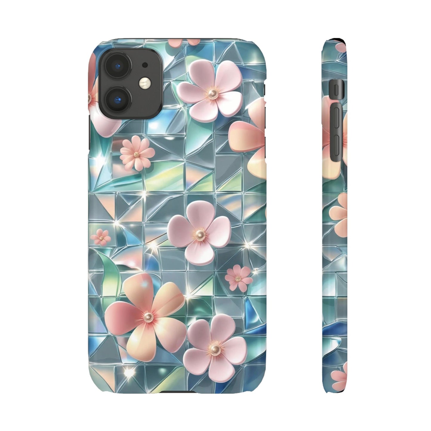 Snap Case iPhone Handyhülle mit 3D-Effekt Blumenmuster