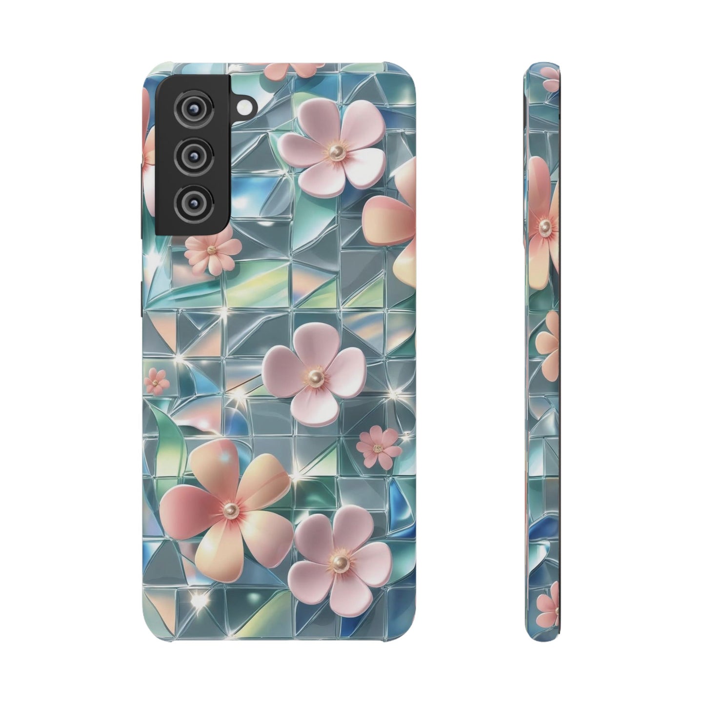 Snap Case Samsung Handyhülle mit 3D-Effekt und Blumenmuster