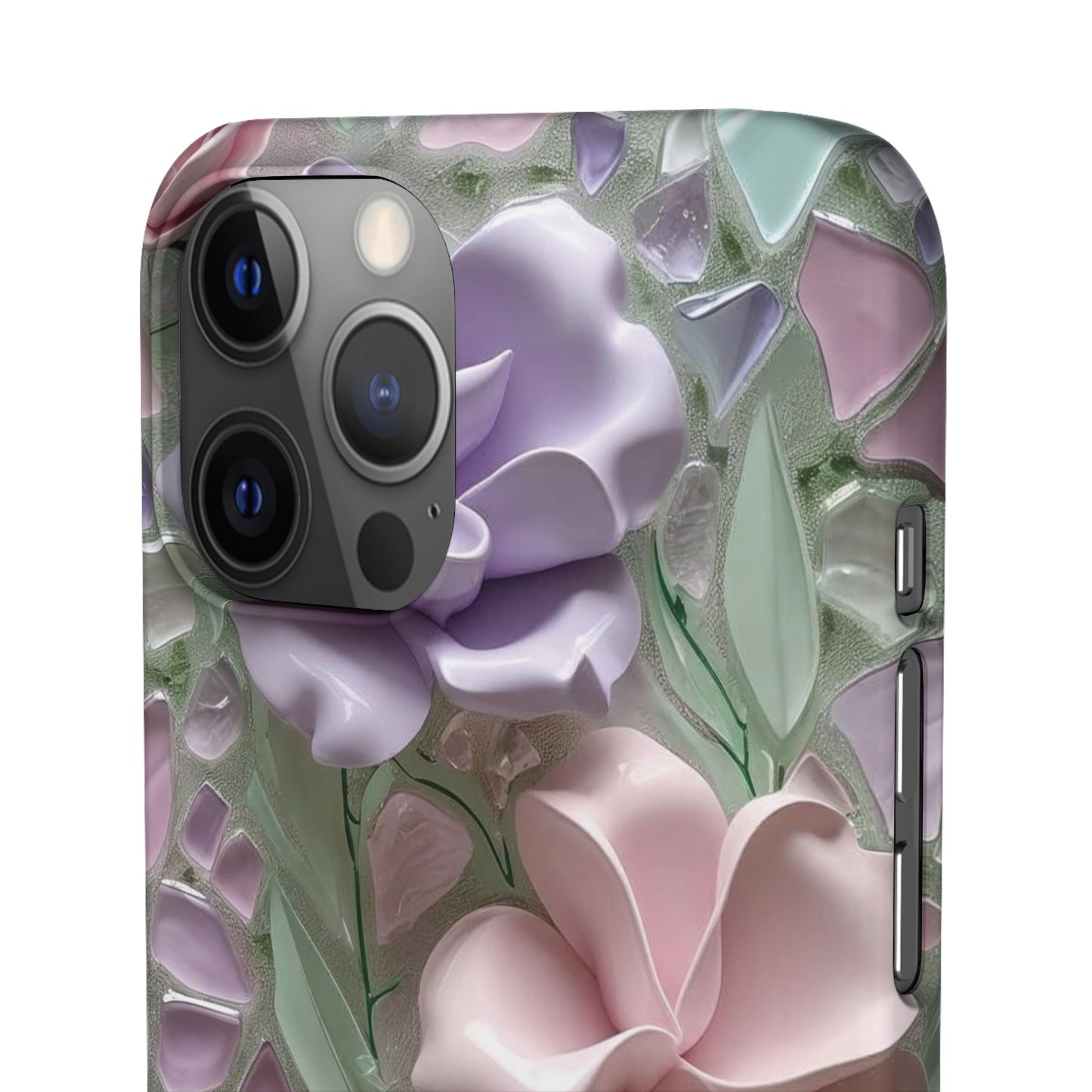Snap Case Elegante Florale iPhone Handyhülle mit 3D-Effekt