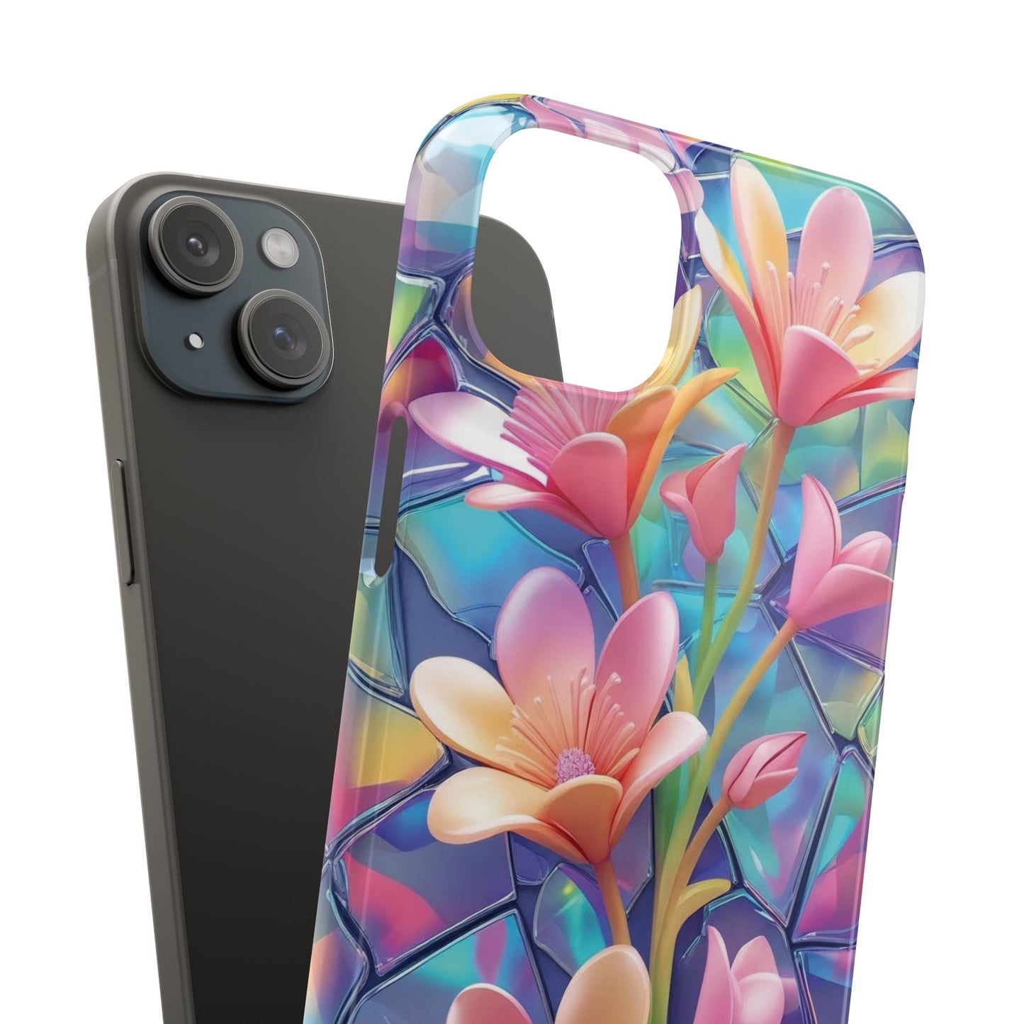 Snap Case Elegante Florale iPhone Handyhülle mit 3D-Effekt