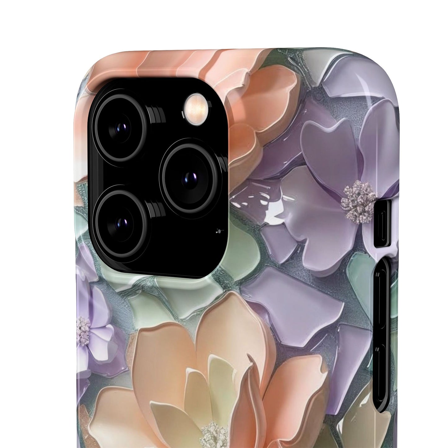 Snap Case Elegante Florale iPhone Handyhülle mit 3D-Effekt