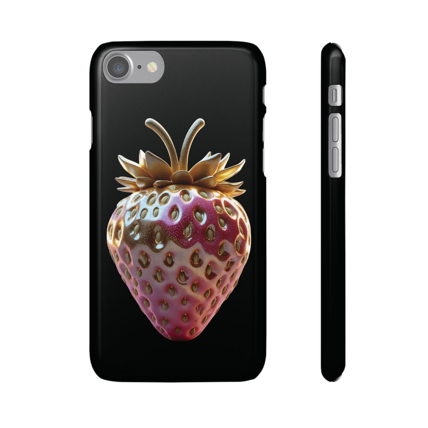 Snap Case iPhone Handyhülle - 3D Effekt Erdbeeren