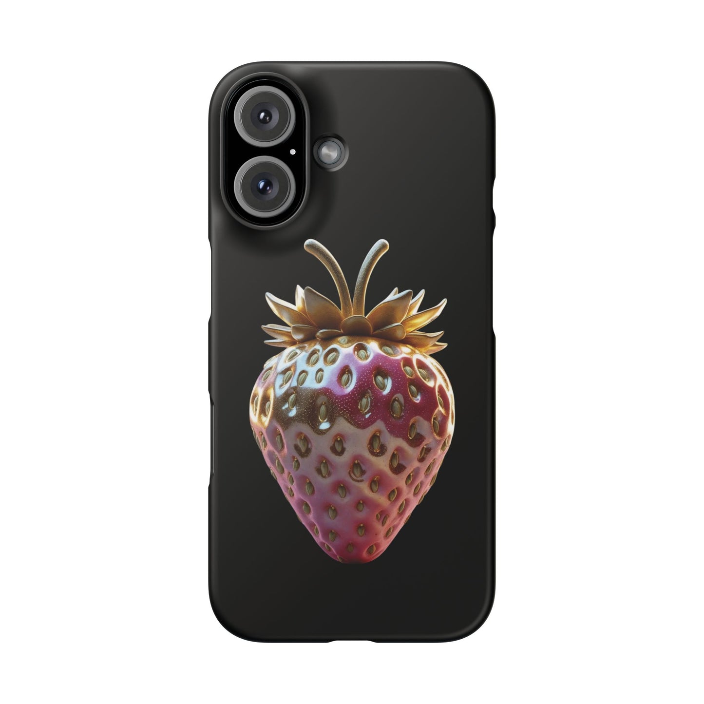 Snap Case iPhone Handyhülle - 3D Effekt Erdbeeren