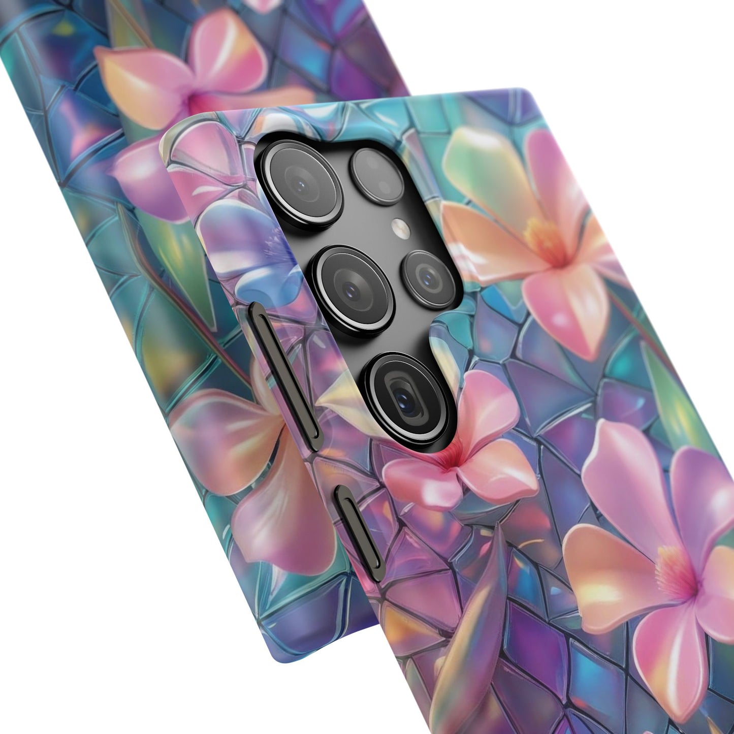 Snap Case Elegante Florale Samsung Handyhülle mit 3D-Effekt
