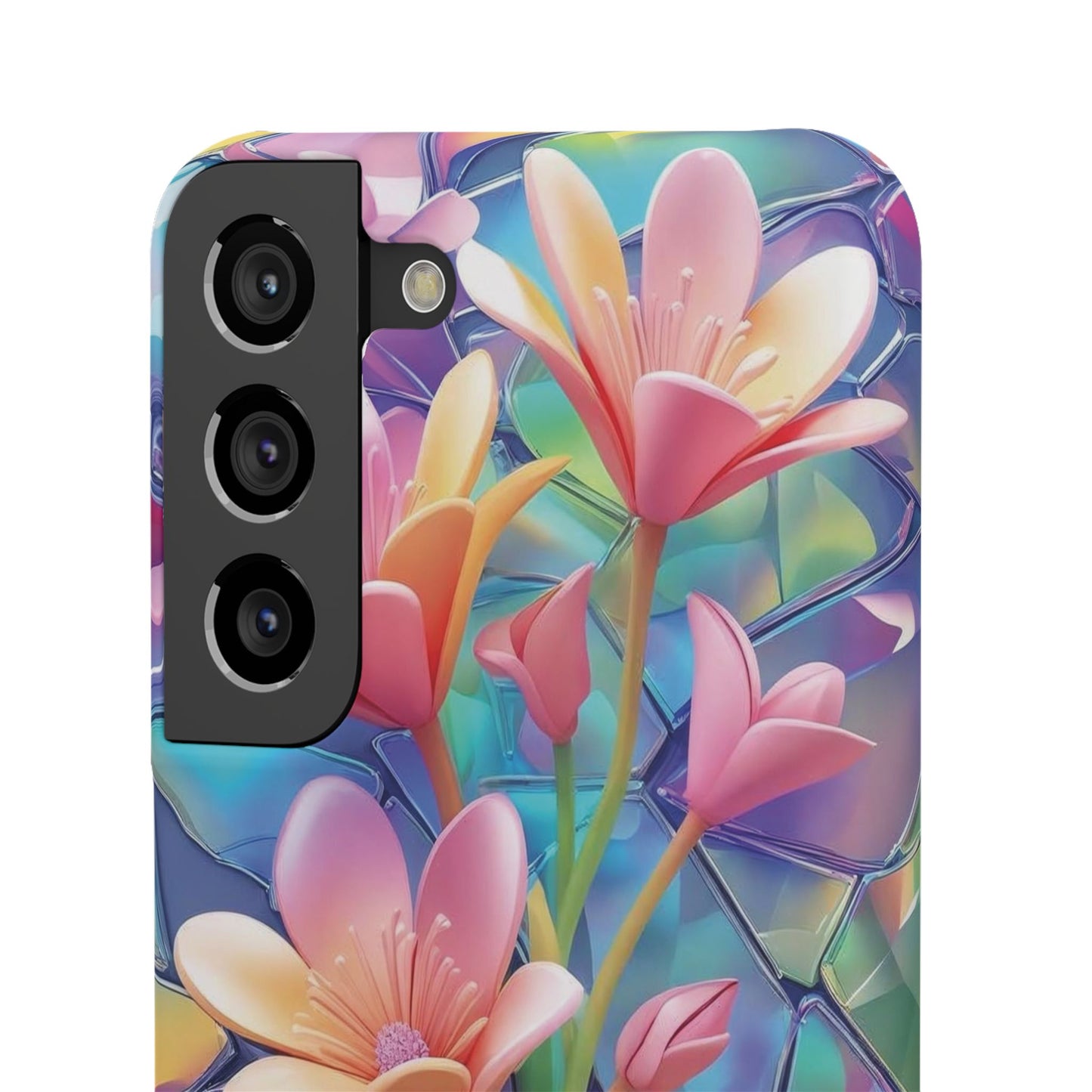 Snap Case Elegante Florale Samsung Handyhülle mit 3D-Effekt