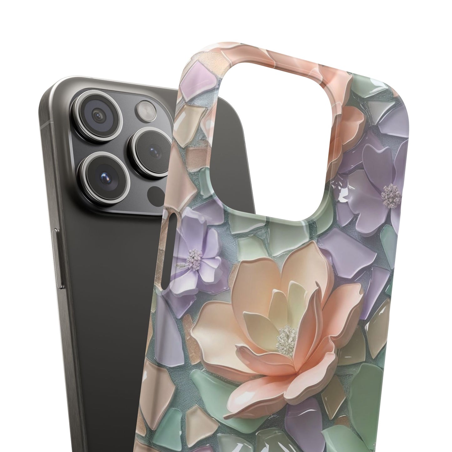 Snap Case Elegante Florale iPhone Handyhülle mit 3D-Effekt
