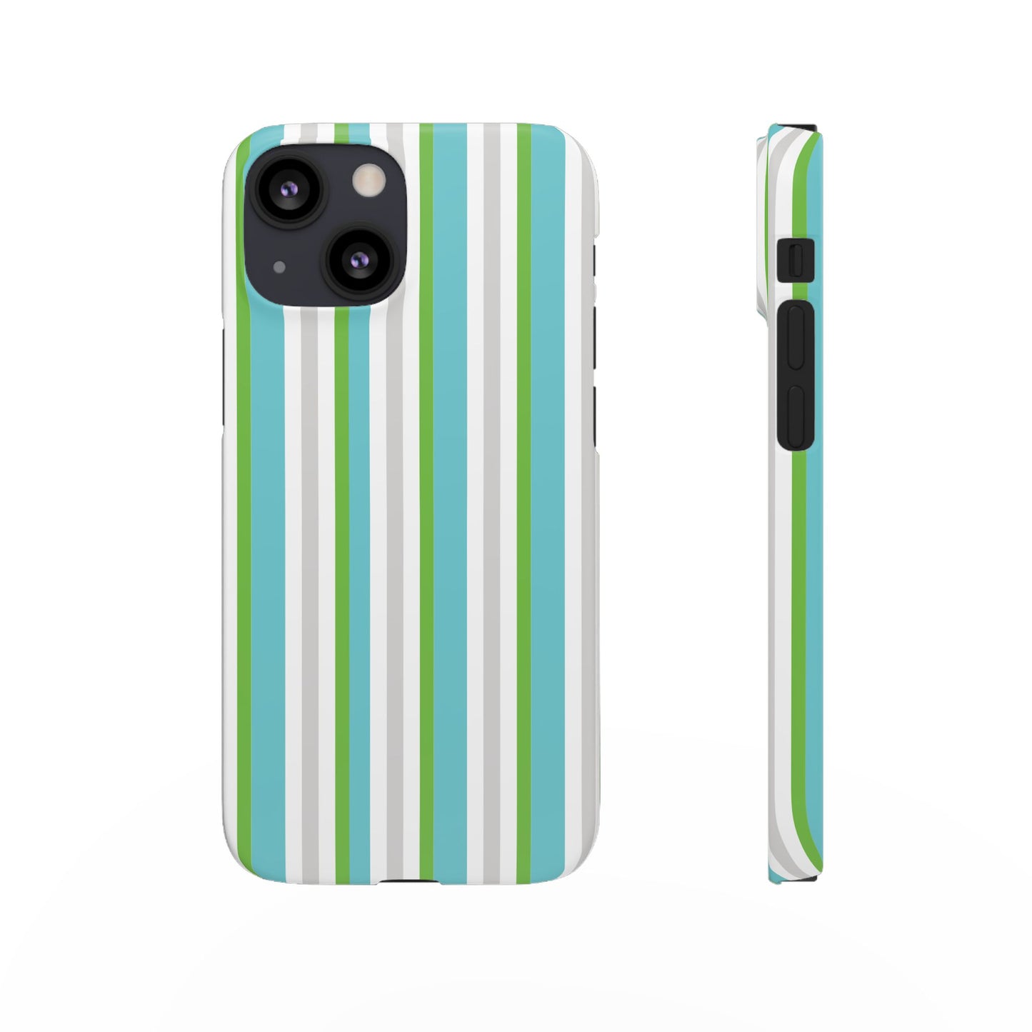 iPhone Snap Case - Modernes Abstraktes Design mit Grünen und Weißen Linien