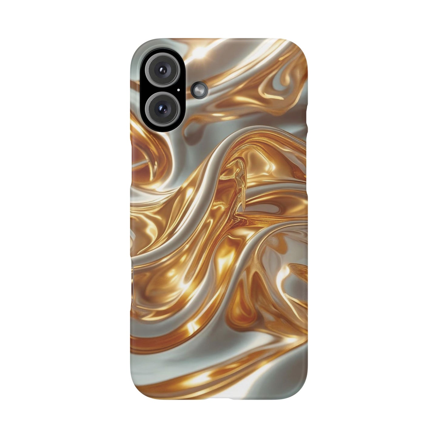 Snap Case iPhone Handyhülle – Gold Dynamic Liquid 3D Effekt