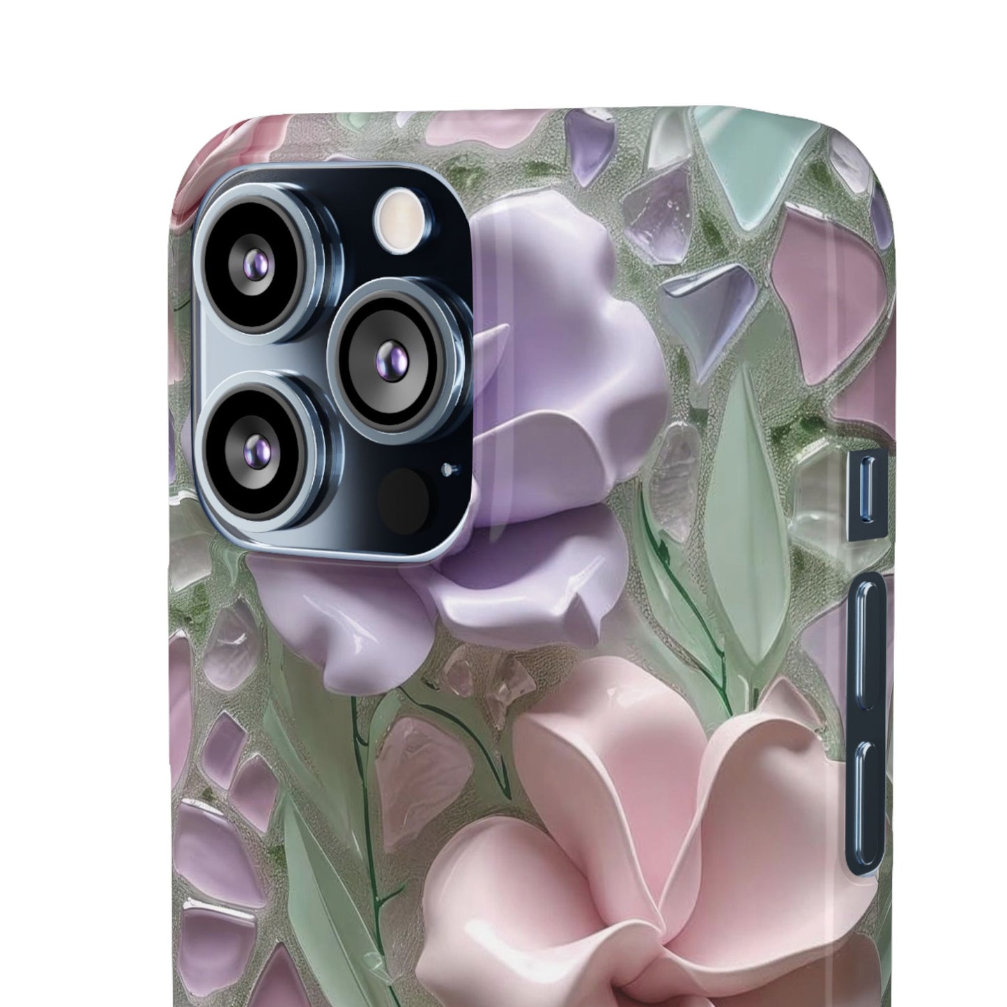 Snap Case Elegante Florale iPhone Handyhülle mit 3D-Effekt