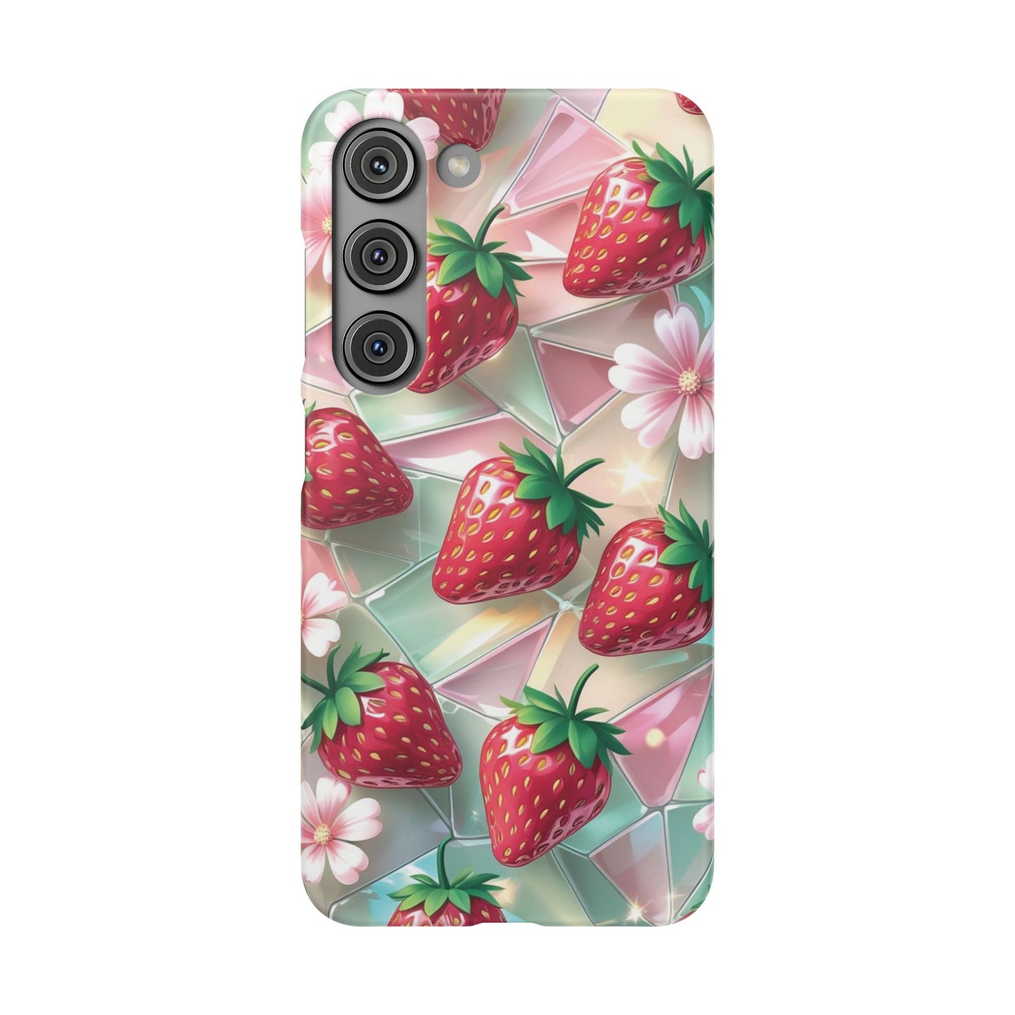 Snap Case Samsung Handyhülle - 3D Effekt Erdbeeren