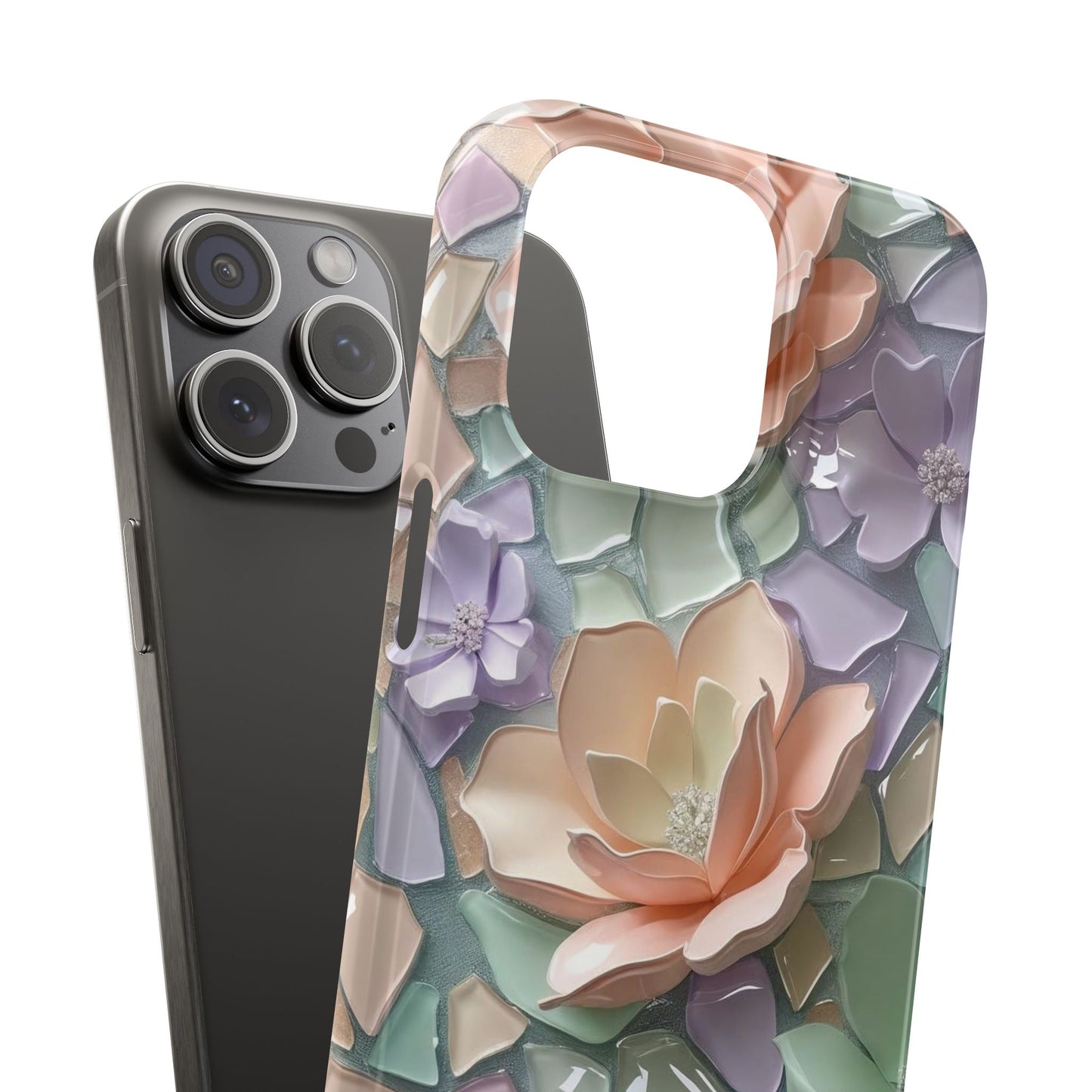 Snap Case Elegante Florale iPhone Handyhülle mit 3D-Effekt