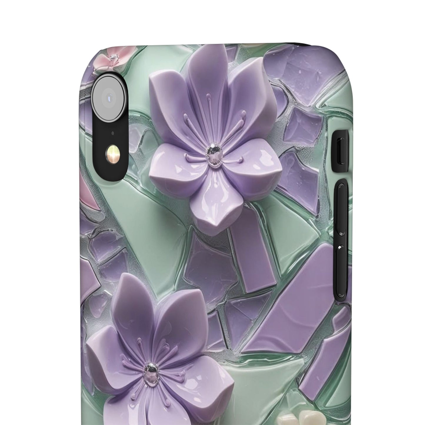 Snap Case Elegante Florale iPhone Handyhülle mit 3D-Effekt