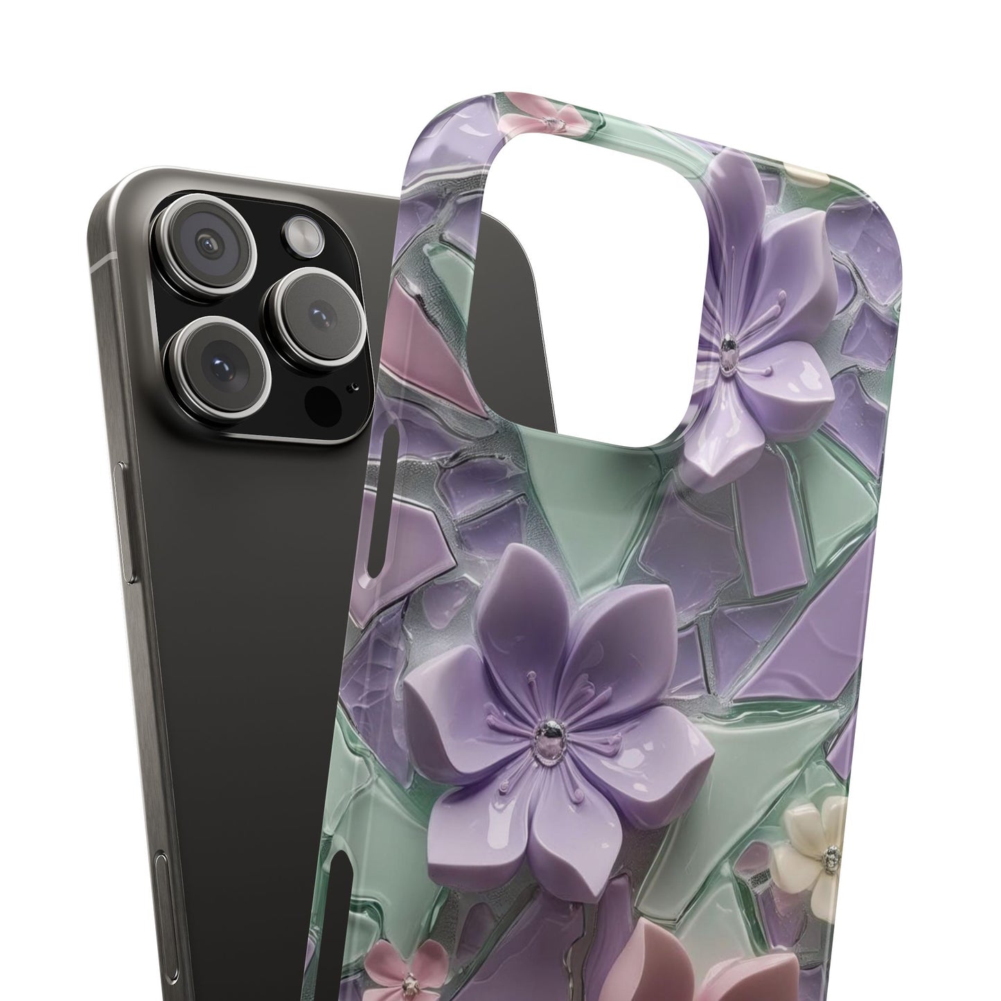 Snap Case Elegante Florale iPhone Handyhülle mit 3D-Effekt
