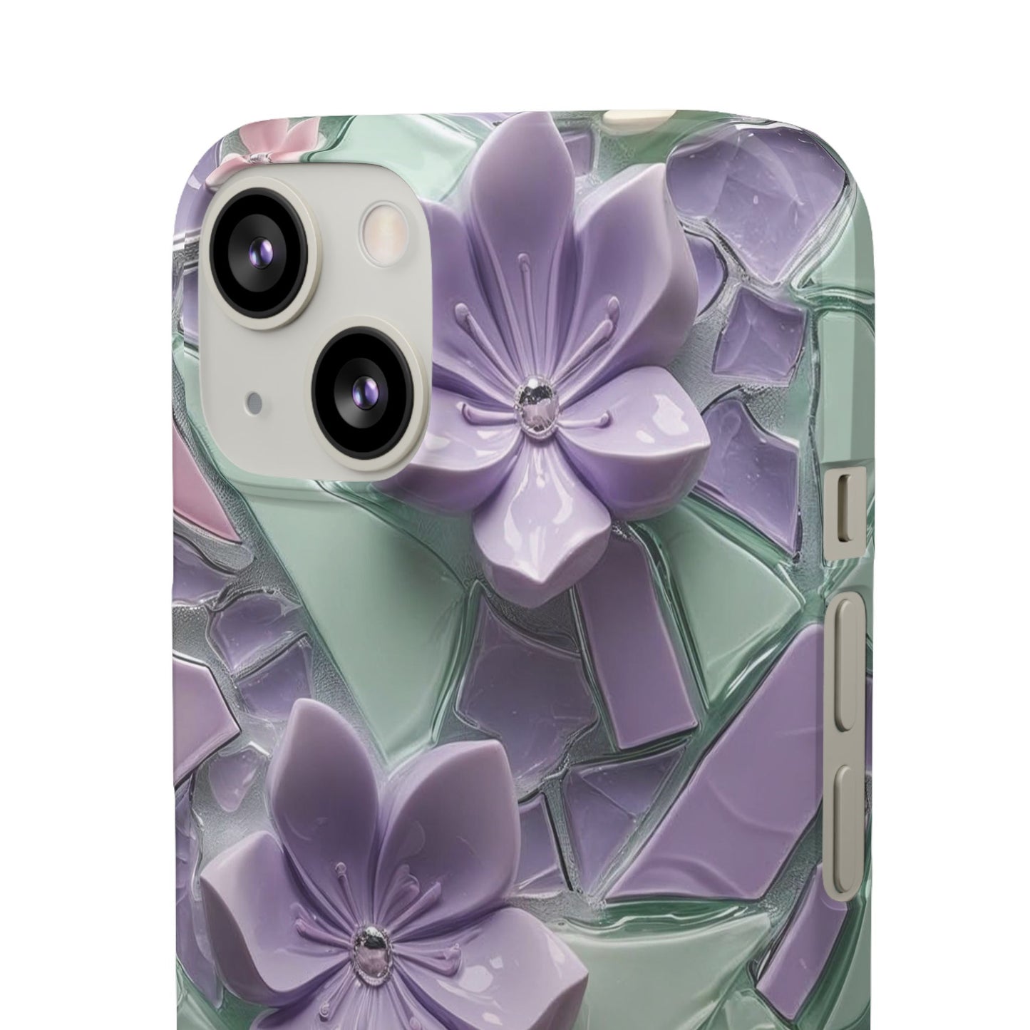 Snap Case Elegante Florale iPhone Handyhülle mit 3D-Effekt