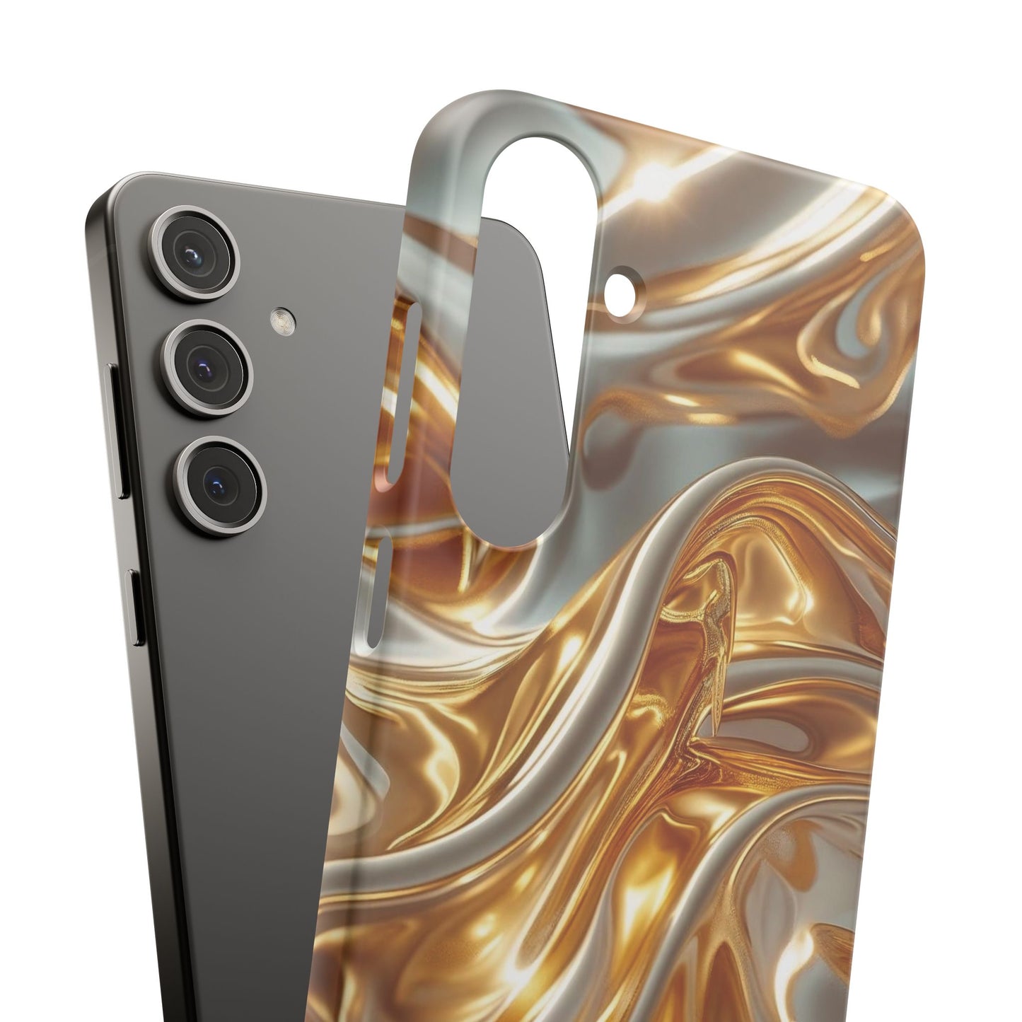 Snap Case Samsung Handyhülle – Gold Dynamic Liquid 3D Effekt