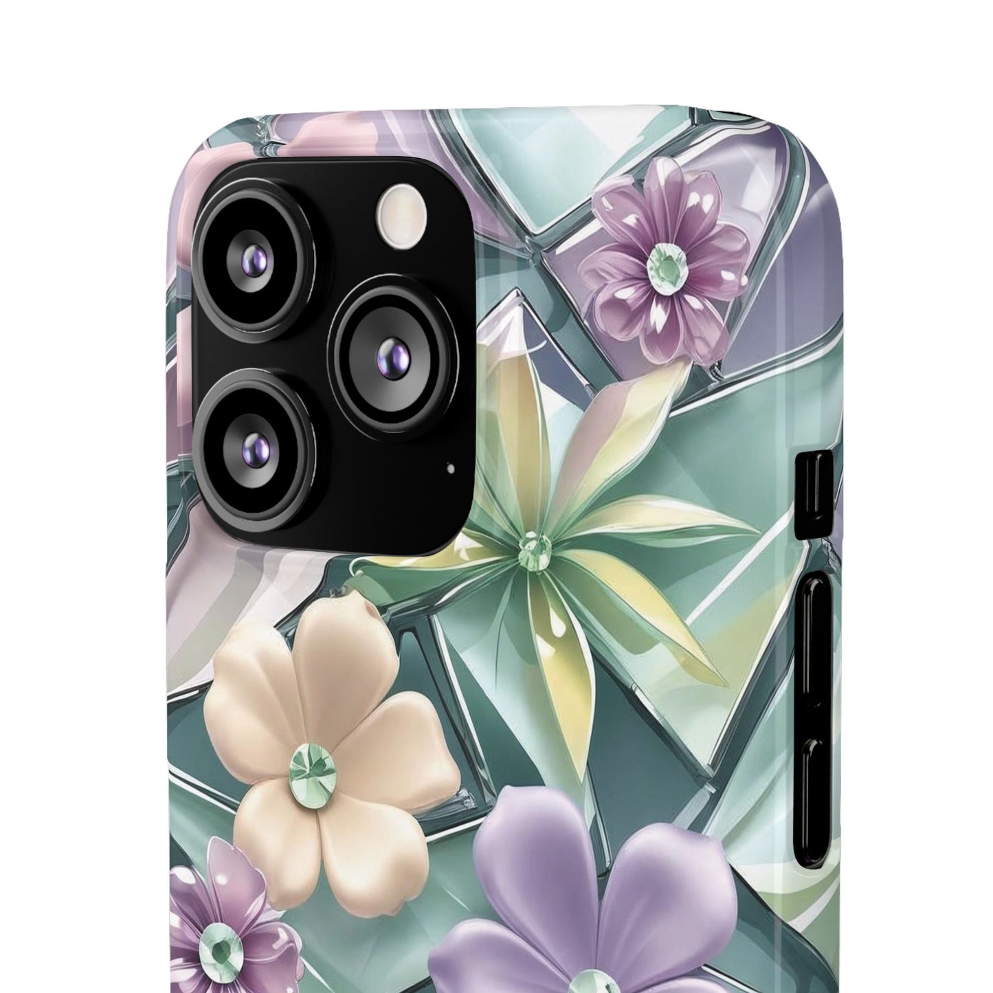 Snap Case Elegante Florale iPhone Handyhülle mit 3D-Effekt