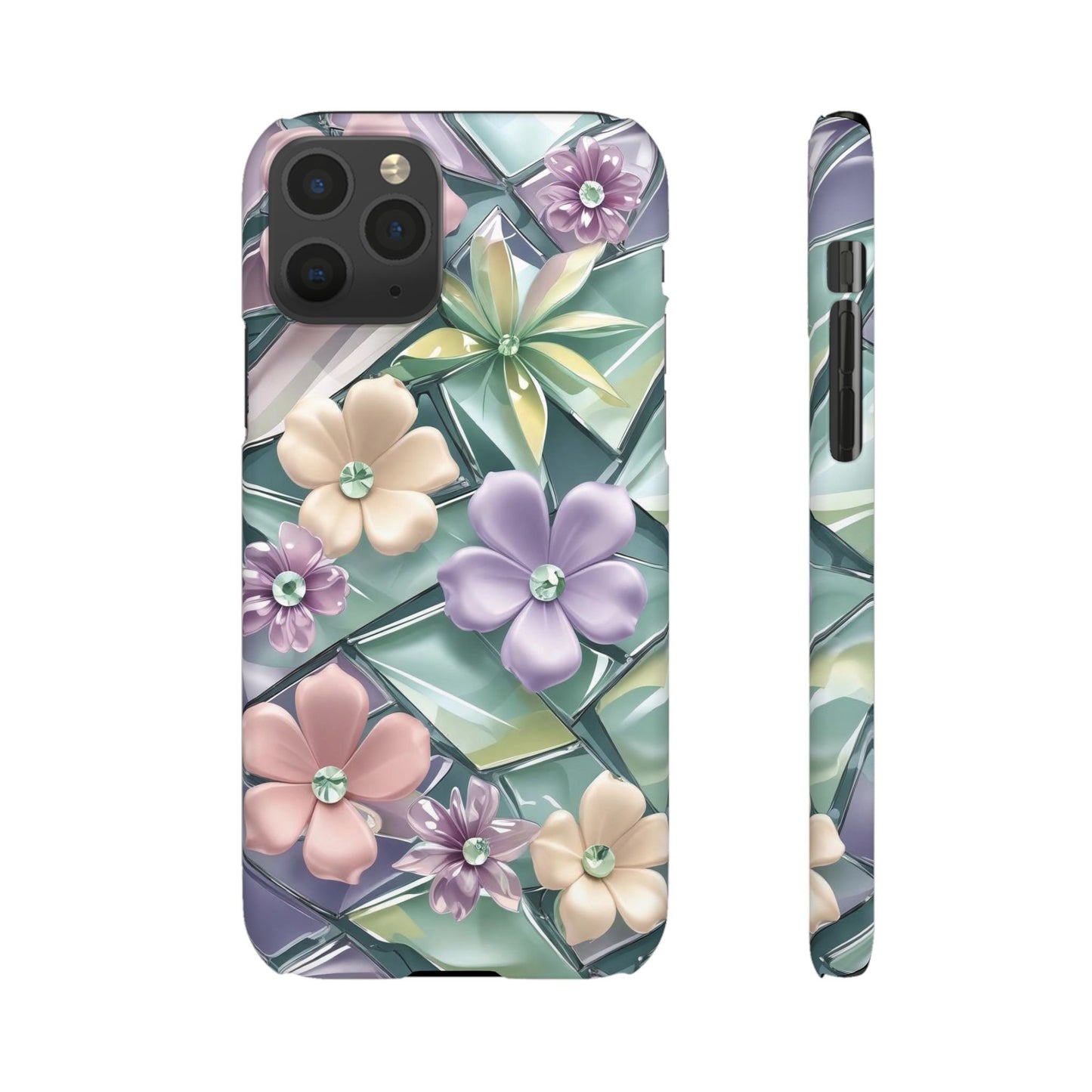 Snap Case Elegante Florale iPhone Handyhülle mit 3D-Effekt