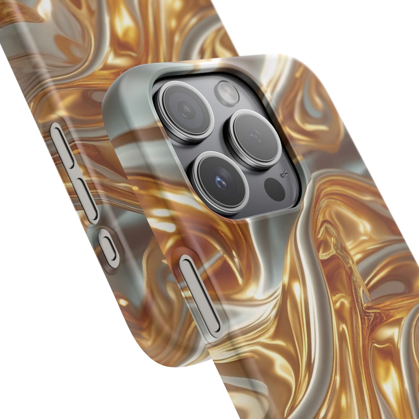 Snap Case iPhone Handyhülle – Gold Dynamic Liquid 3D Effekt