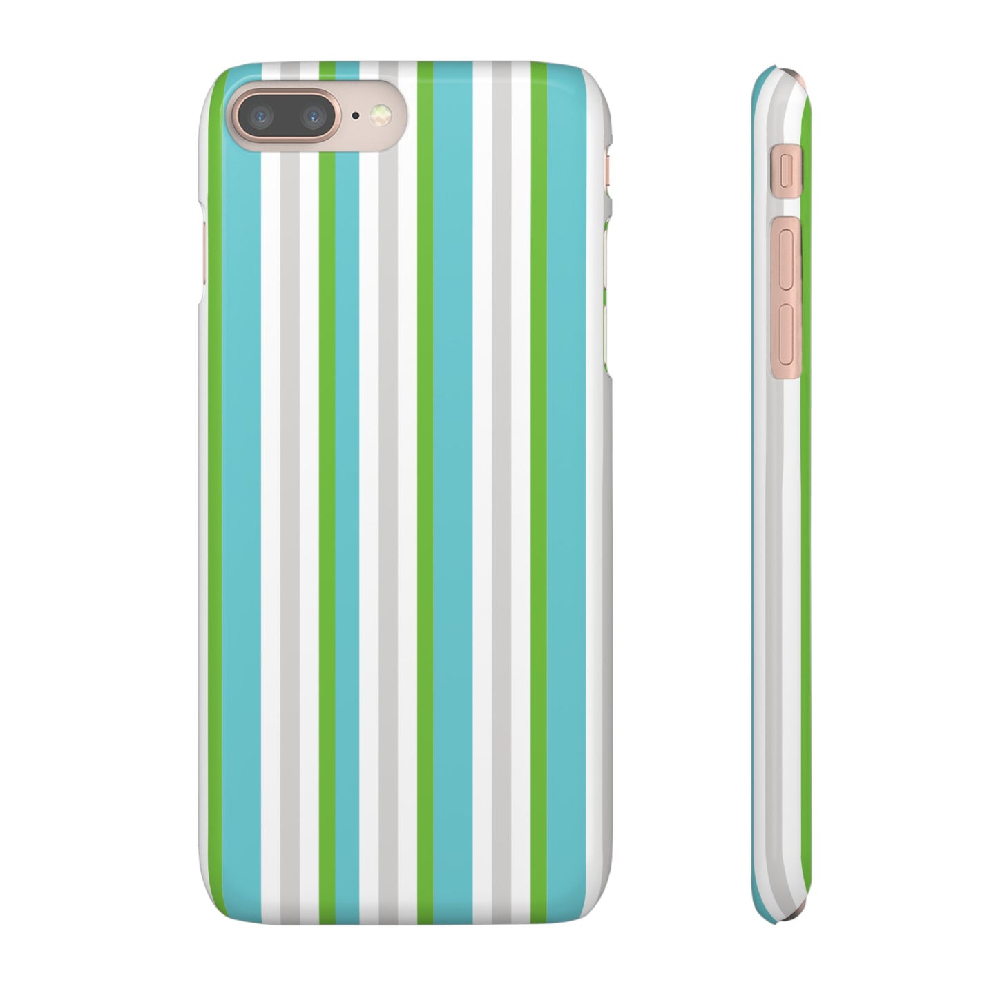 iPhone Snap Case - Modernes Abstraktes Design mit Grünen und Weißen Linien