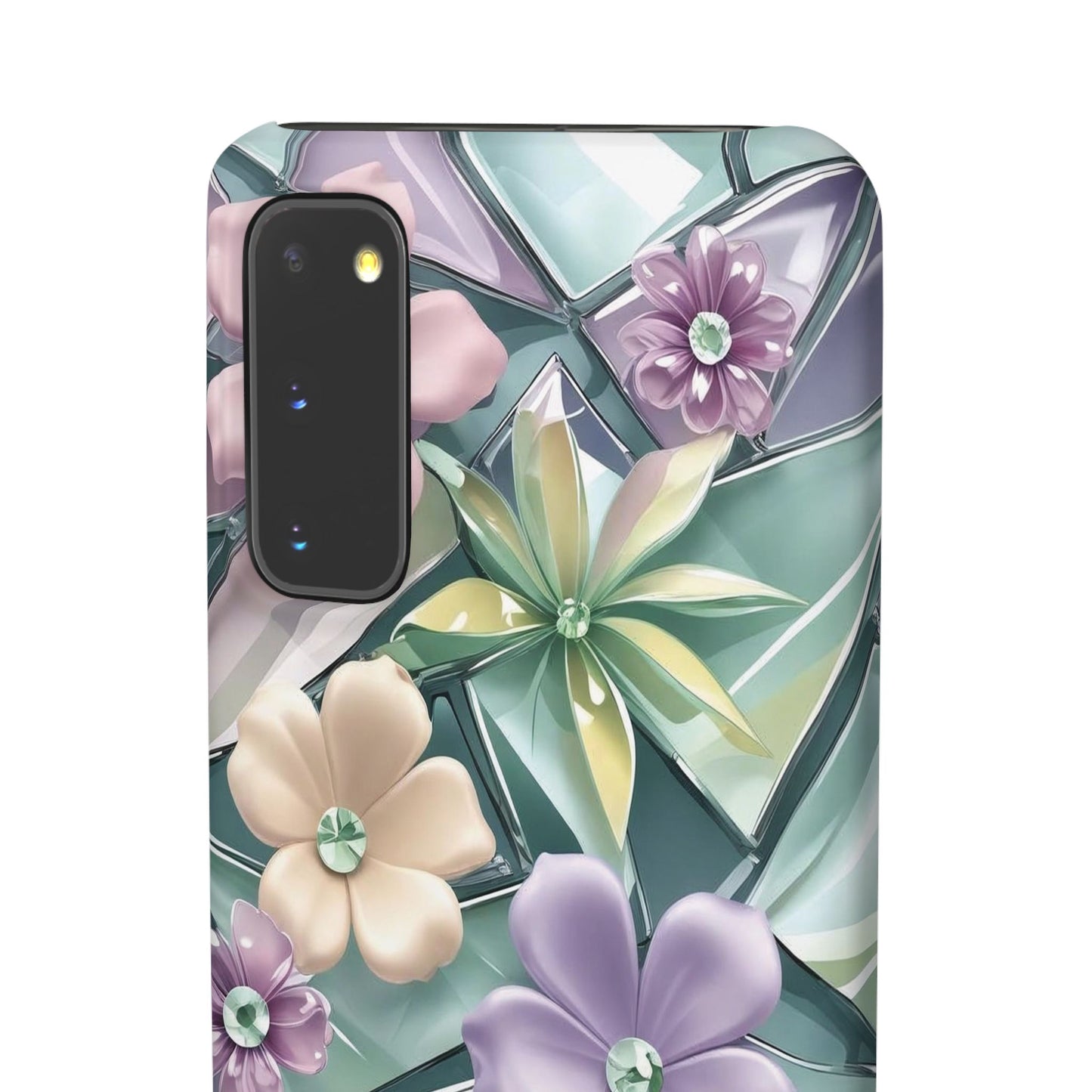 Snap Case Elegante Florale Samsung Handyhülle mit 3D-Effekt