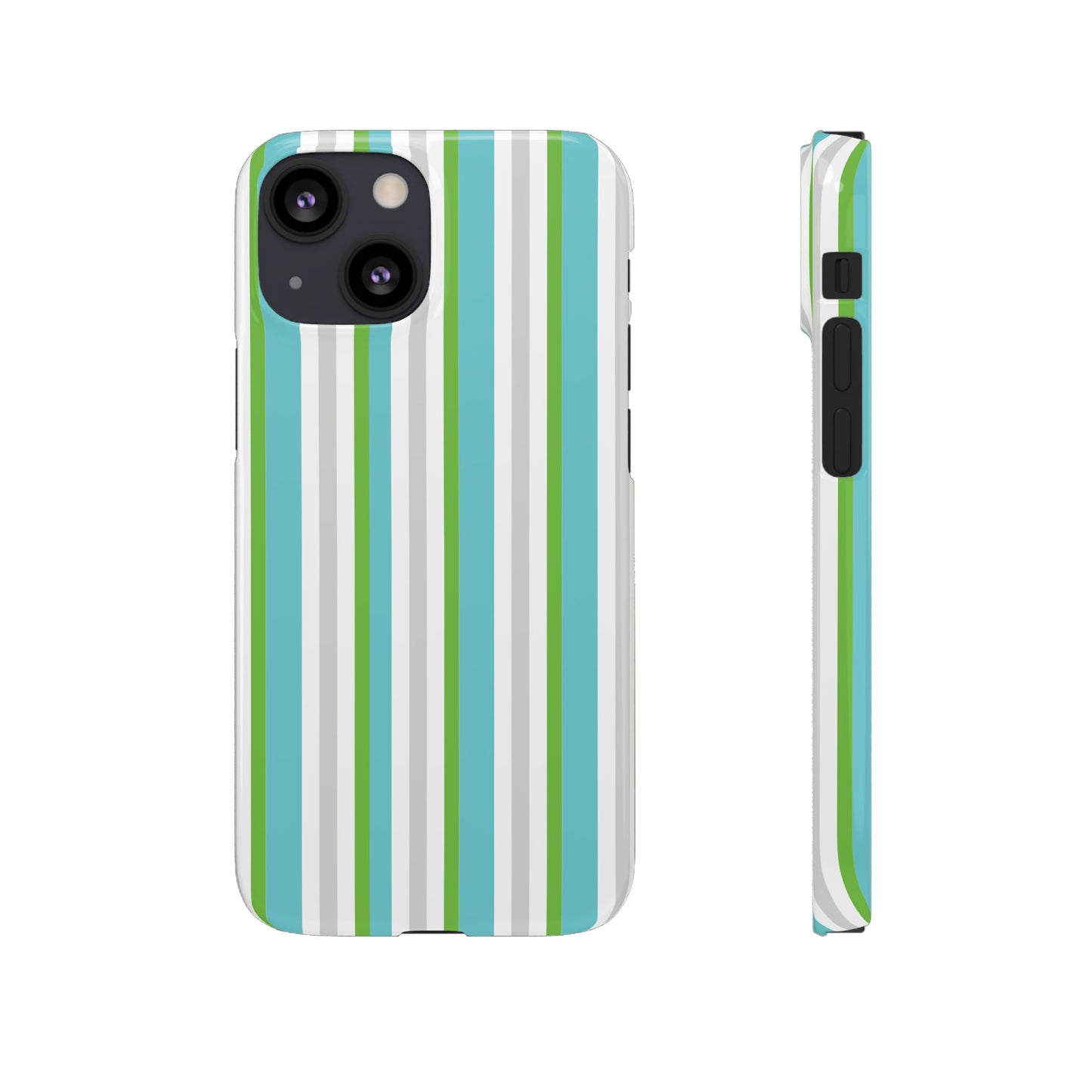 iPhone Snap Case - Modernes Abstraktes Design mit Grünen und Weißen Linien