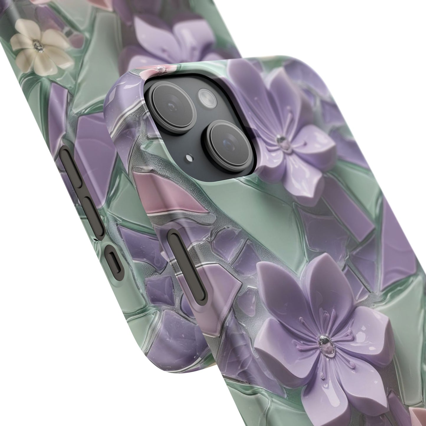 Snap Case Elegante Florale iPhone Handyhülle mit 3D-Effekt