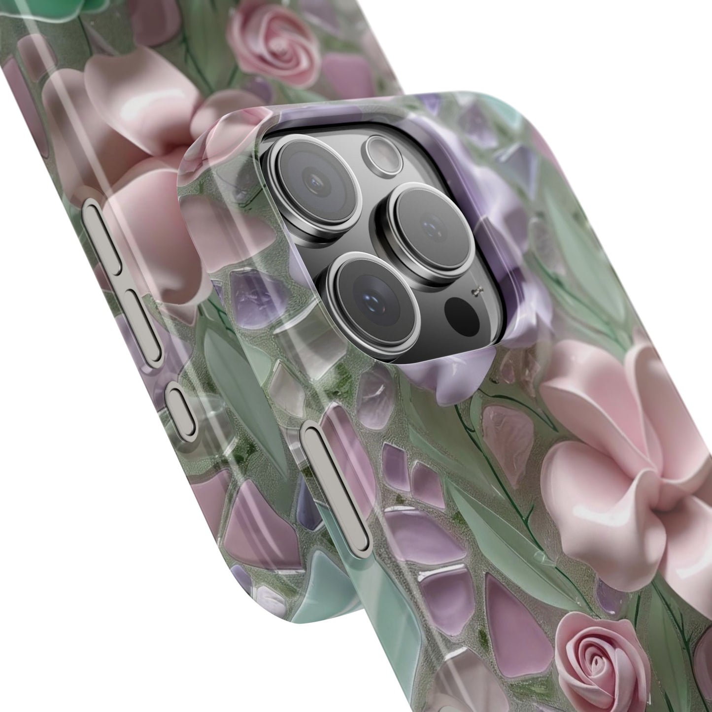 Snap Case Elegante Florale iPhone Handyhülle mit 3D-Effekt