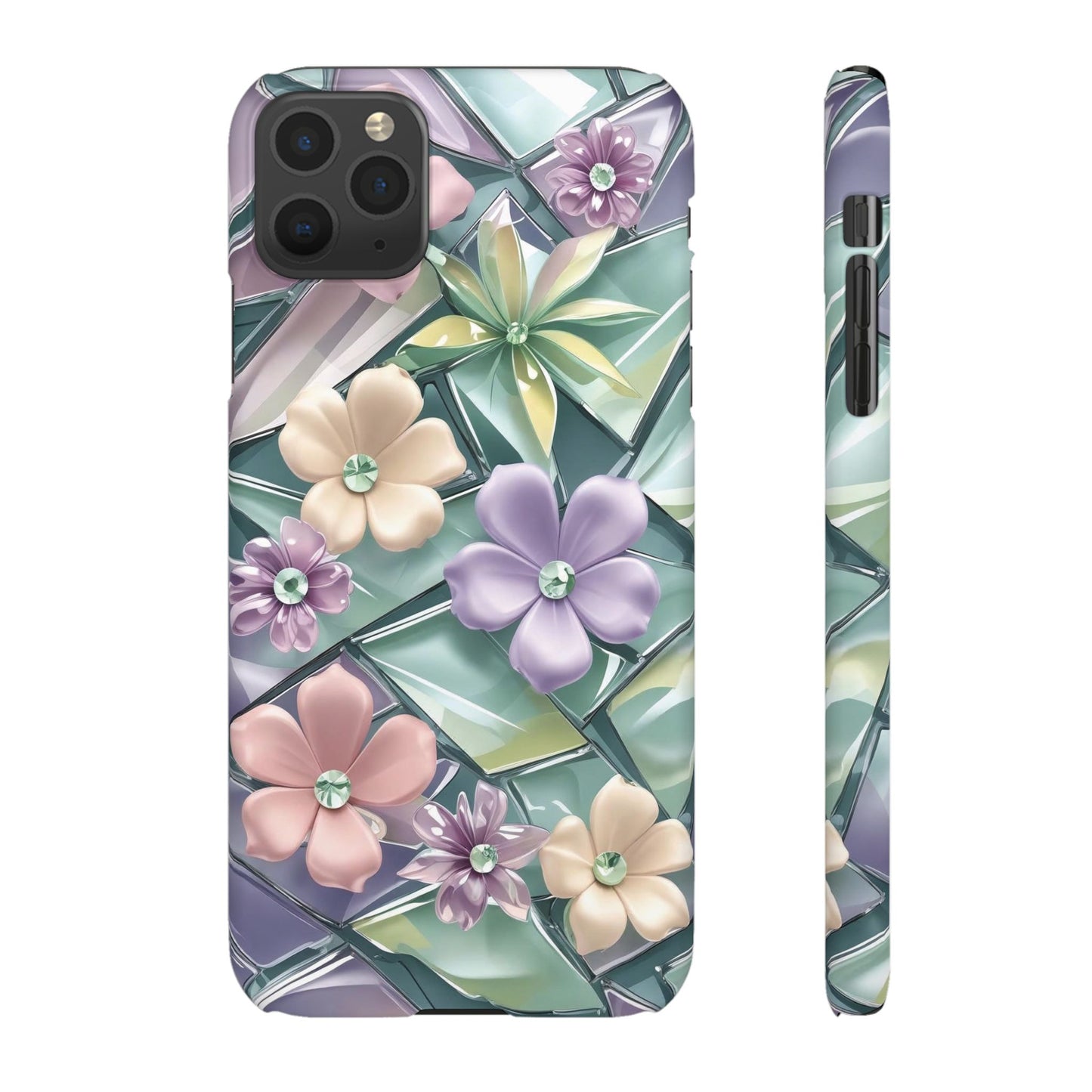 Snap Case Elegante Florale iPhone Handyhülle mit 3D-Effekt