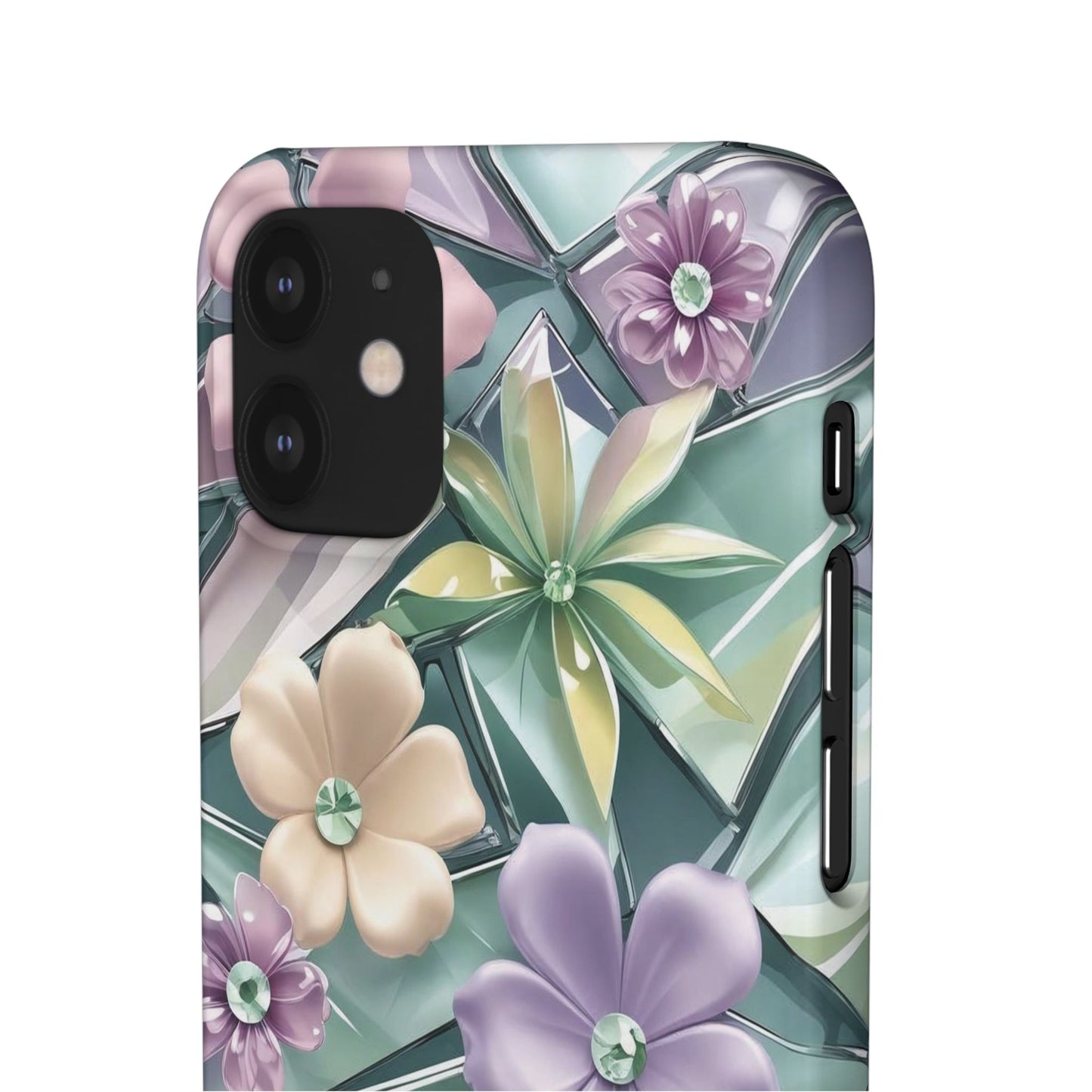 Snap Case Elegante Florale iPhone Handyhülle mit 3D-Effekt