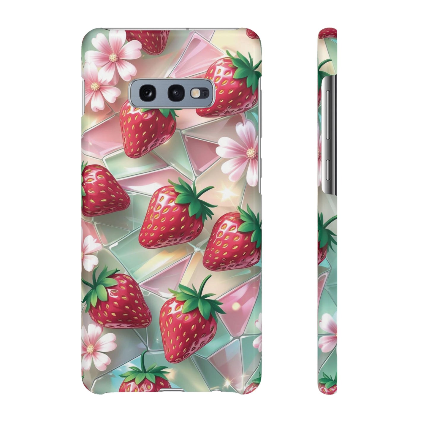 Snap Case Samsung Handyhülle - 3D Effekt Erdbeeren