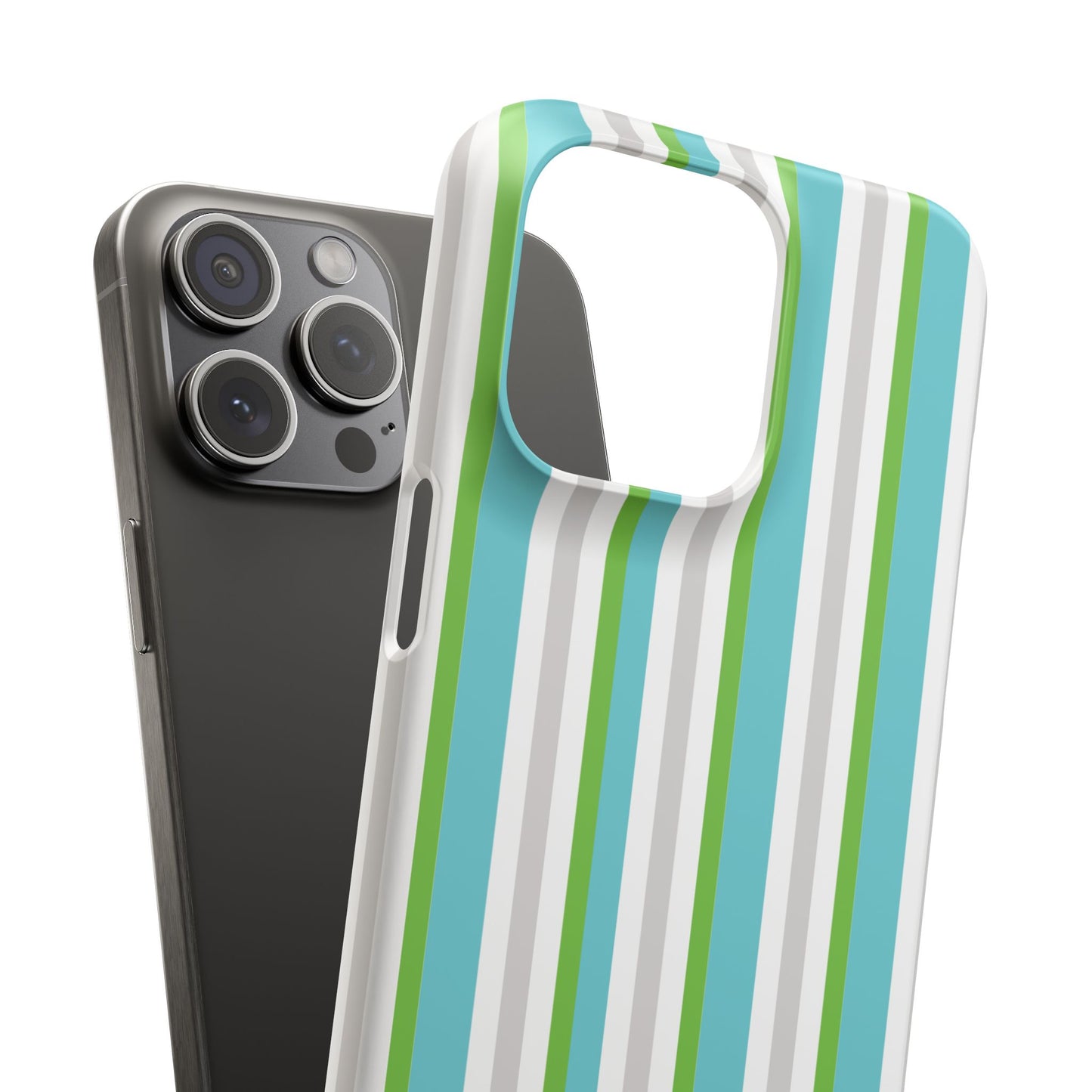 iPhone Snap Case - Modernes Abstraktes Design mit Grünen und Weißen Linien